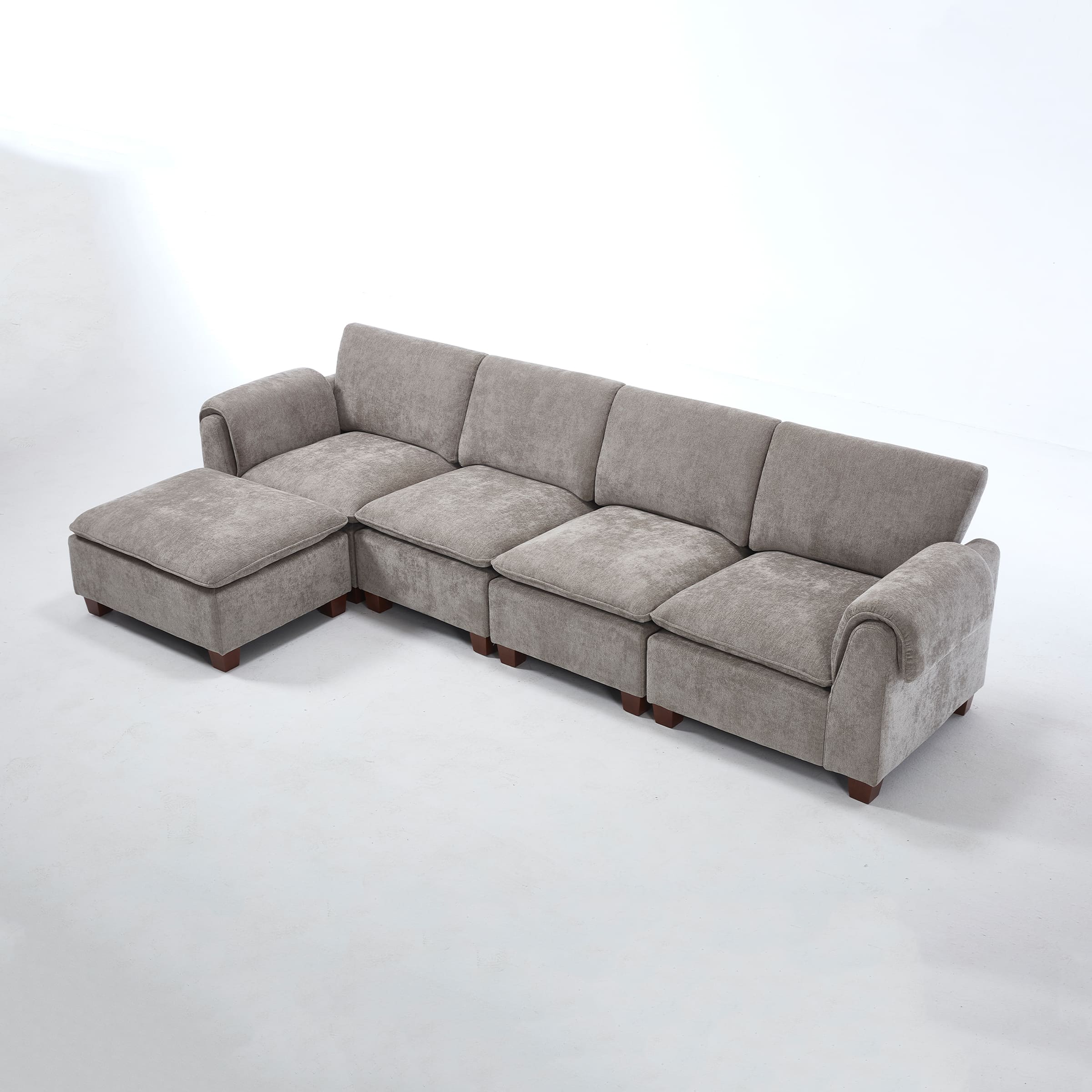 VESCASA Modern Armrest Chenille Sectional Sofa - 1017SF