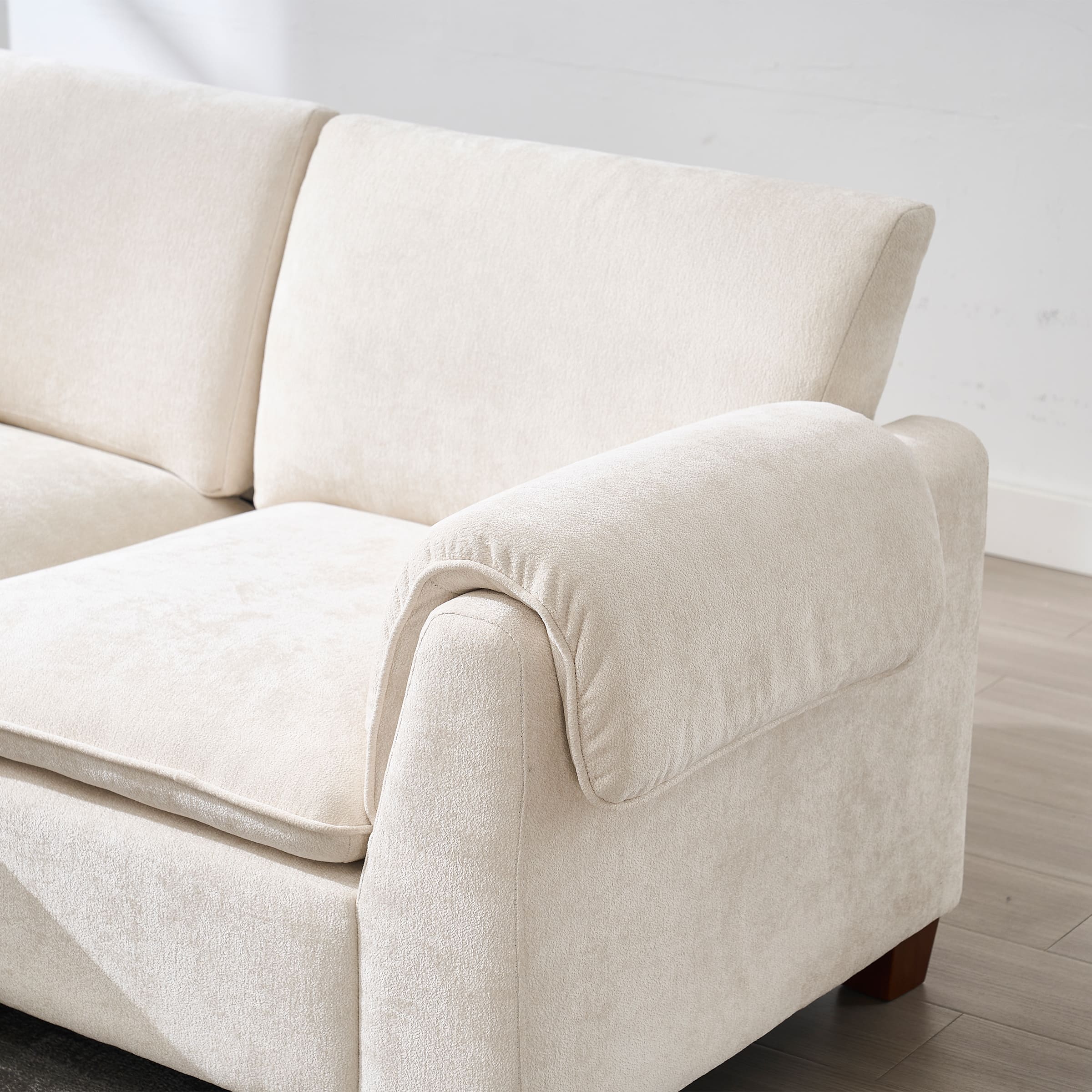 VESCASA Modern Armrest Chenille Sectional Sofa - 1017SF