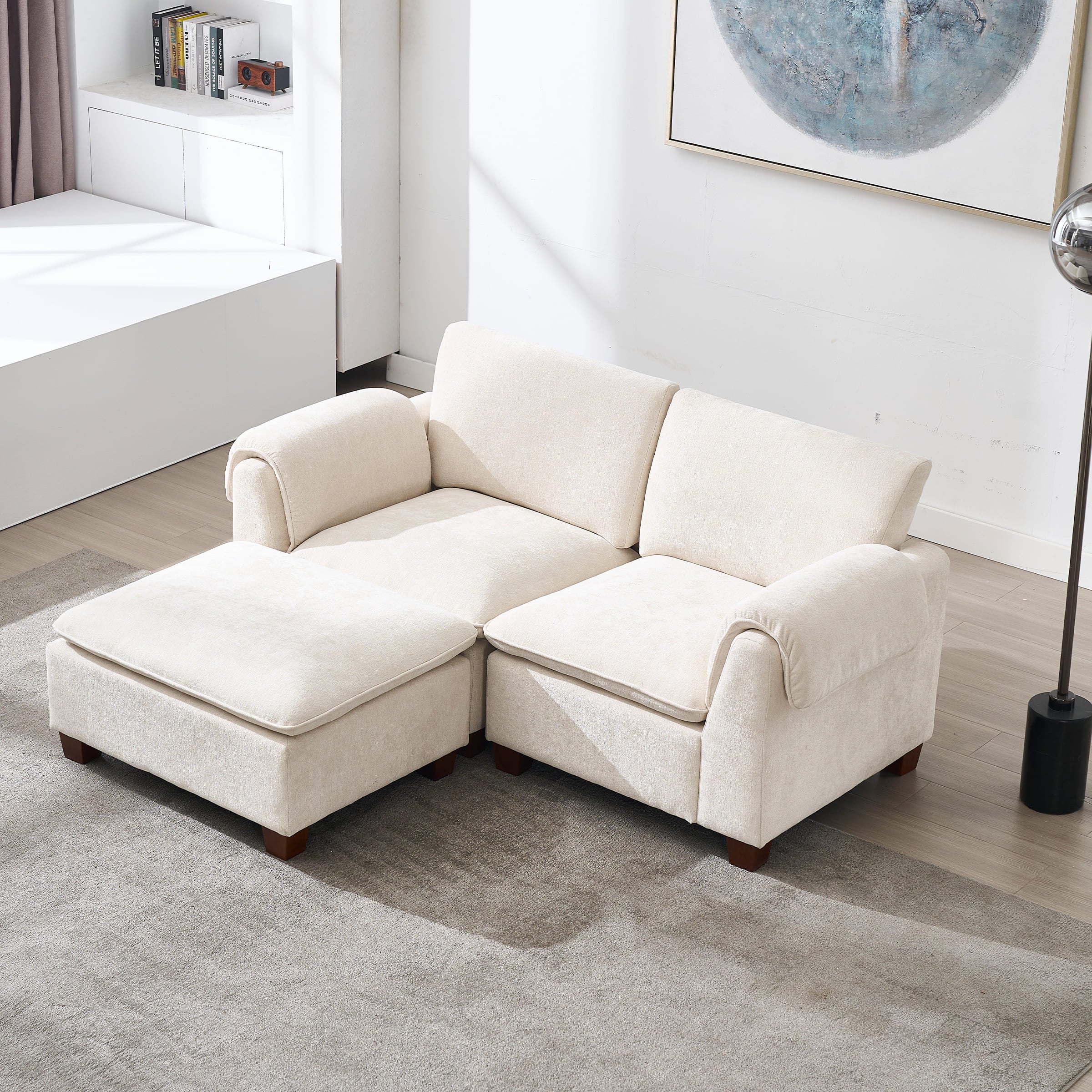 VESCASA Modern Armrest Chenille Sectional Sofa - 1017SF