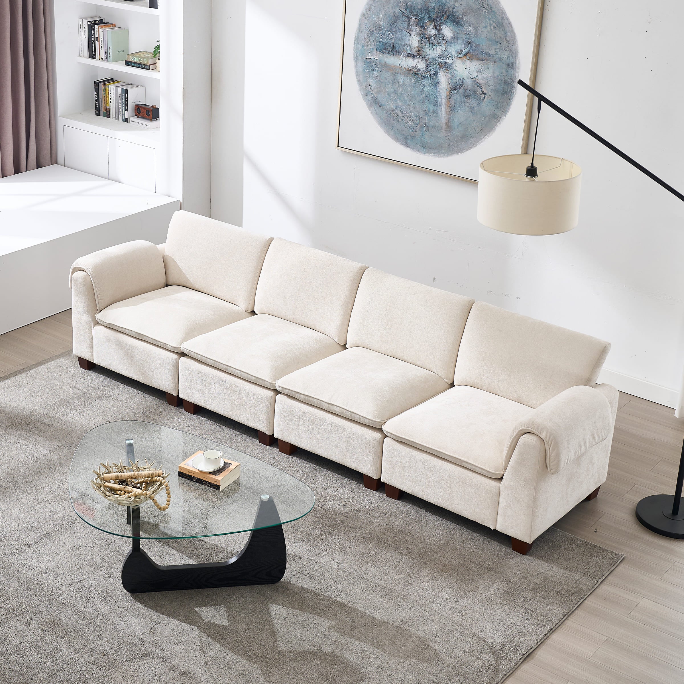 VESCASA Modern Armrest Chenille Sectional Sofa - 1017SF