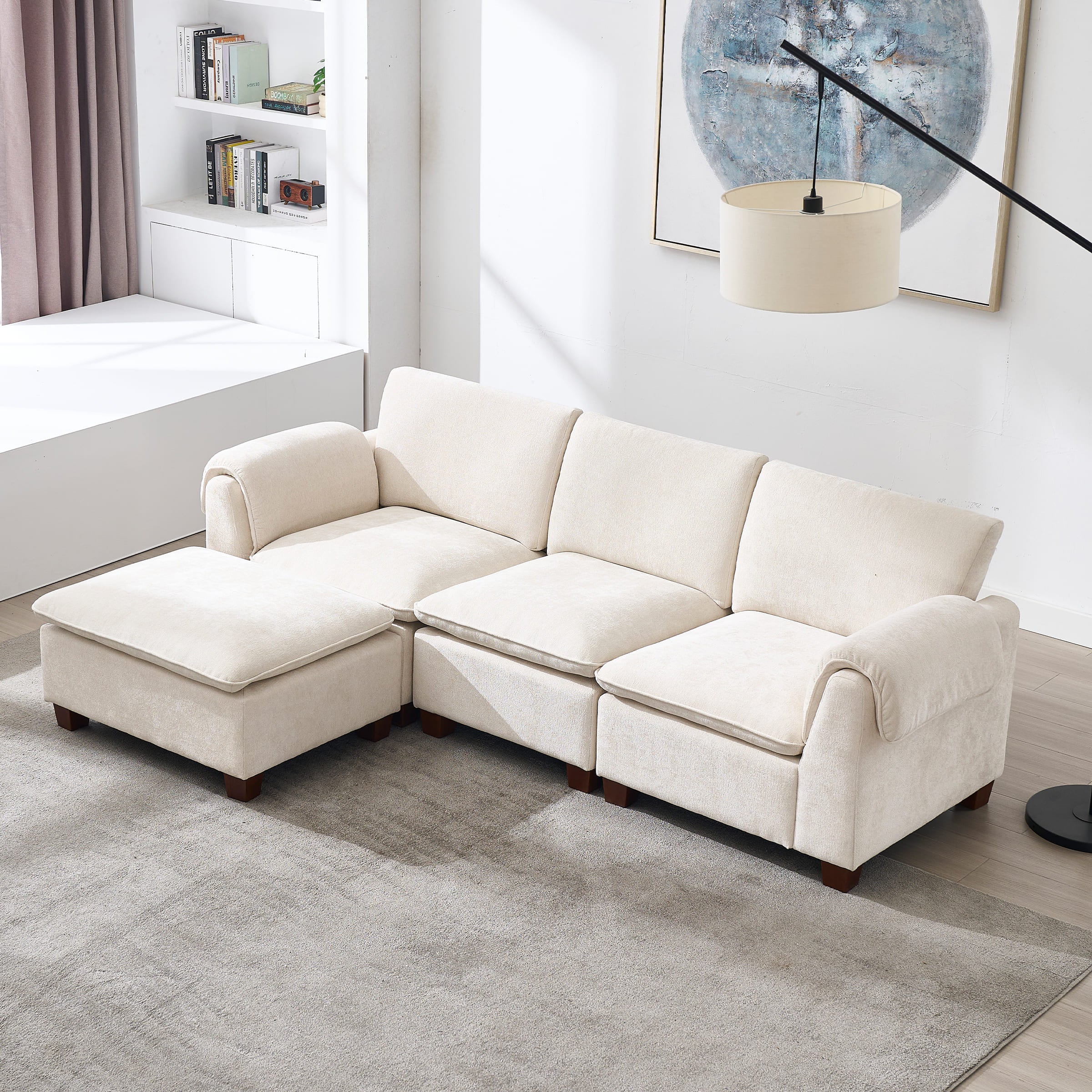 VESCASA Modern Armrest Chenille Sectional Sofa - 1017SF