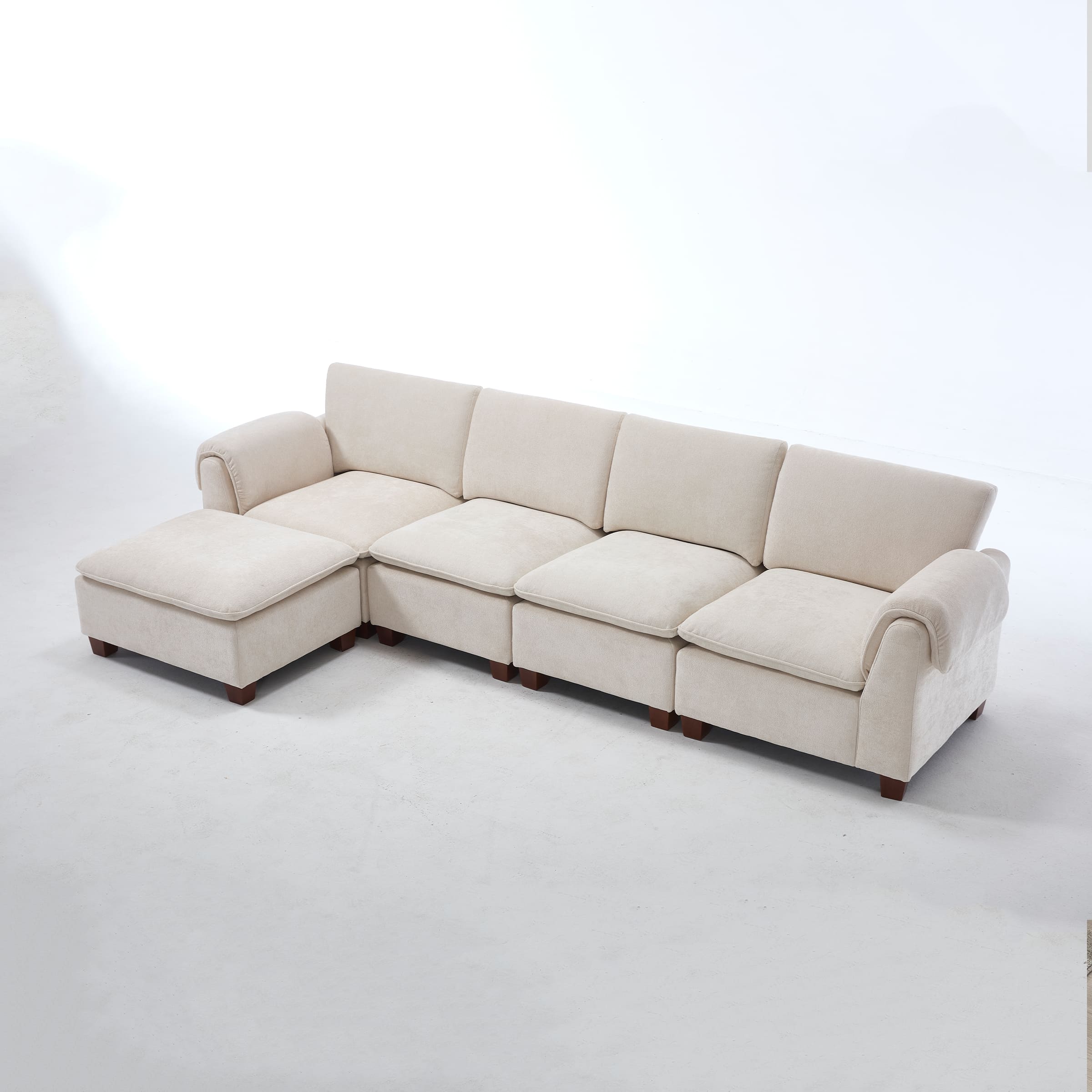 VESCASA Modern Armrest Chenille Sectional Sofa - 1017SF
