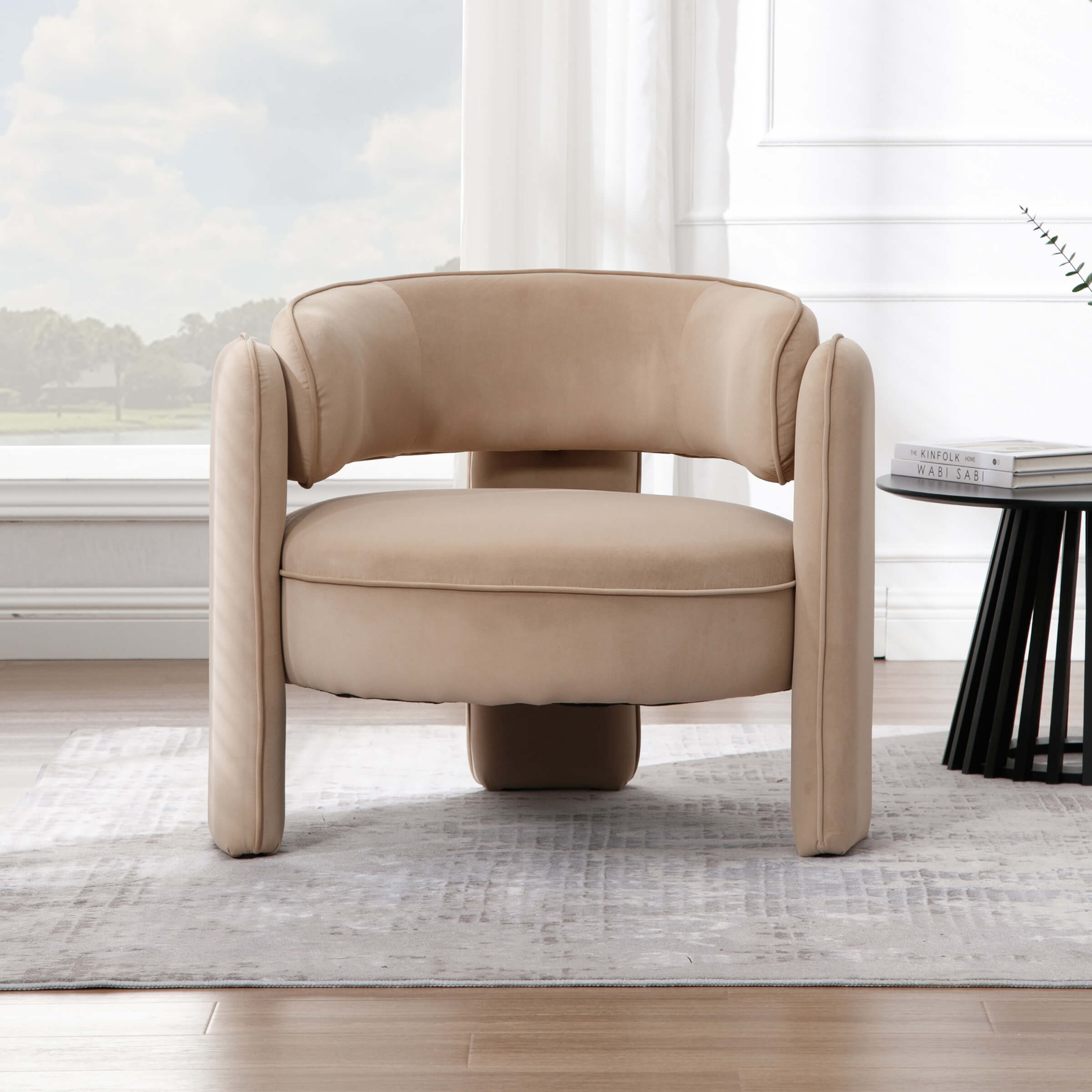 VESCASA Modern Barrel Accent Chair 1 PCS - 6414AC