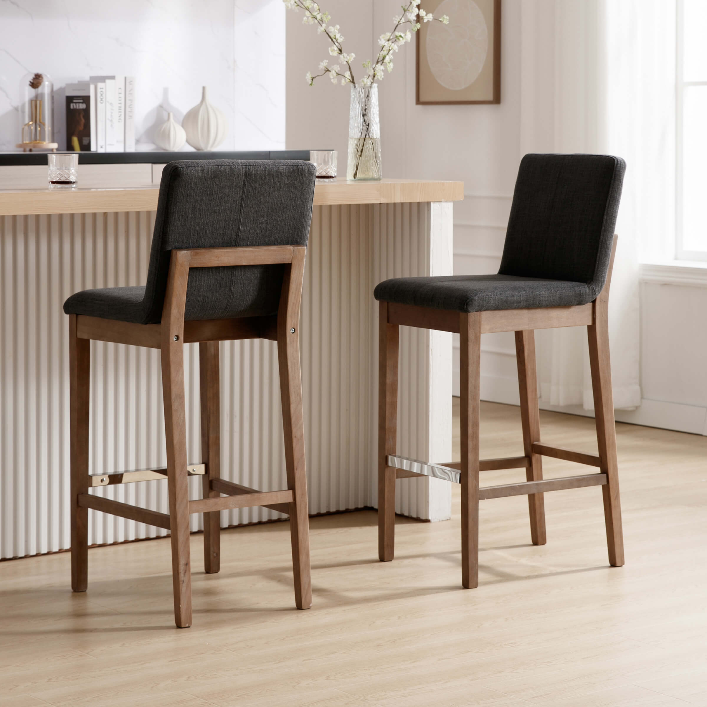 Kmax 26"H Modern Counter Height Bar Stools Set of 2 - 5730CS