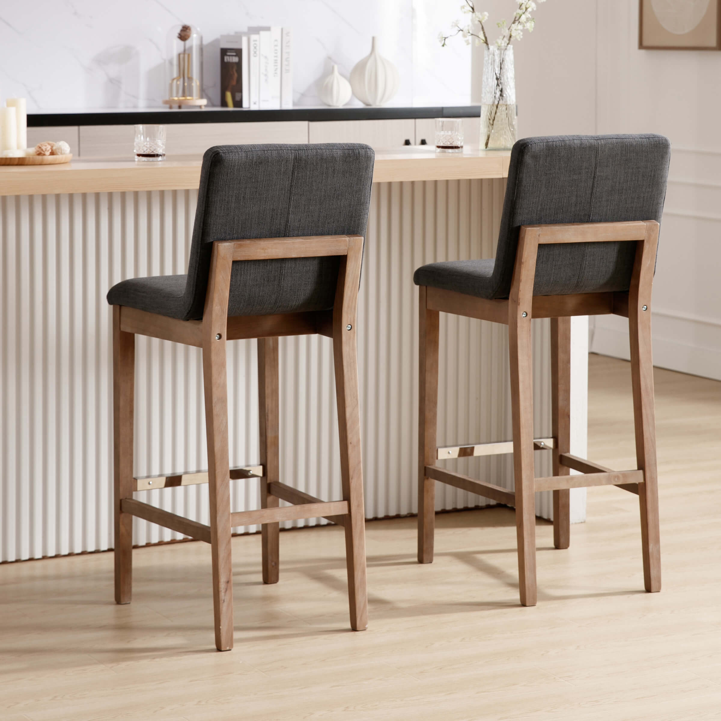 Kmax 26"H Modern Counter Height Bar Stools Set of 2 - 5730CS