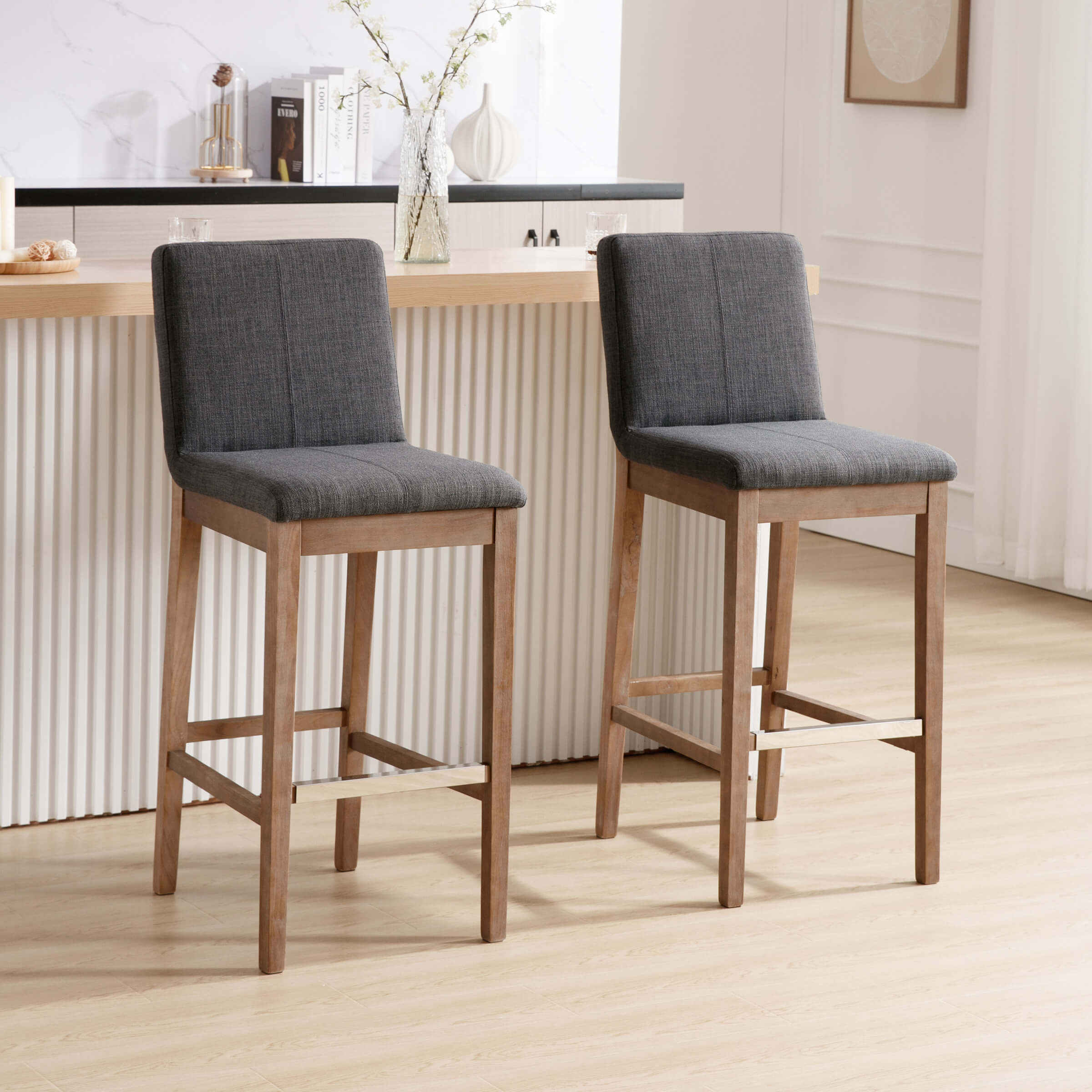 Kmax 26"H Modern Counter Height Bar Stools Set of 2 - 5730CS