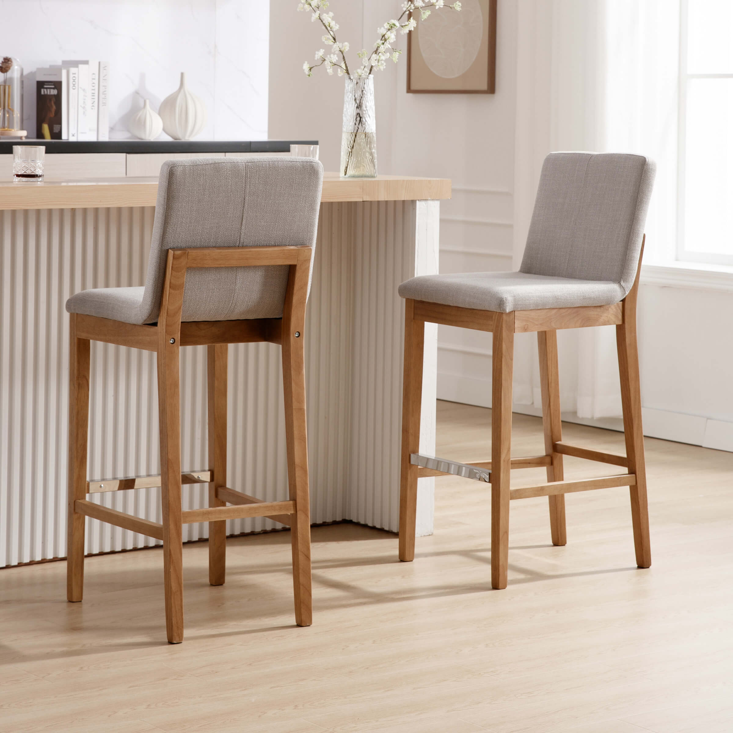 Kmax 26"H Modern Counter Height Bar Stools Set of 2 - 5730CS
