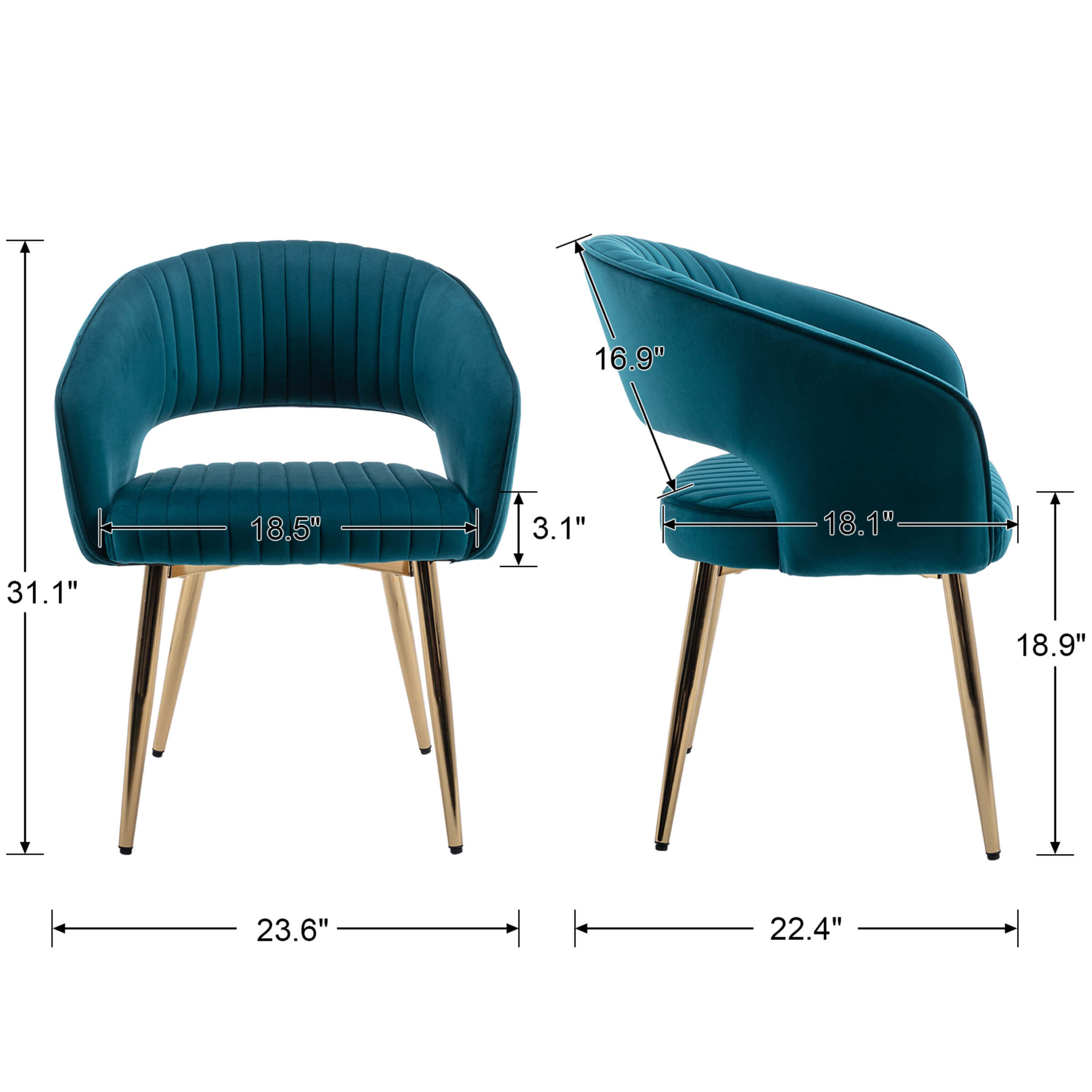 CHICAURA Modern Dining Chairs Set of 2 - 3059DC