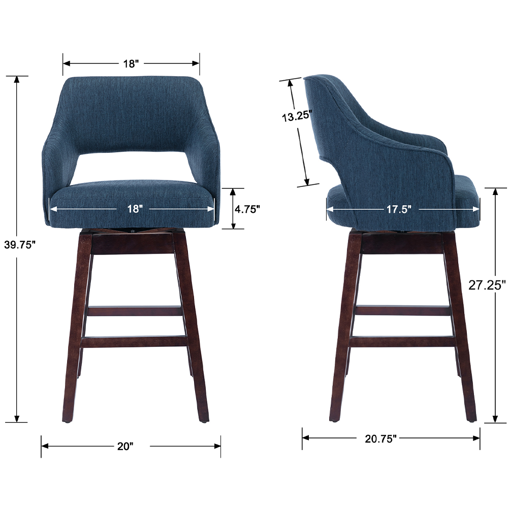 CIMOTA 27"H Open Back Swivel Counter Stools - 6550CS