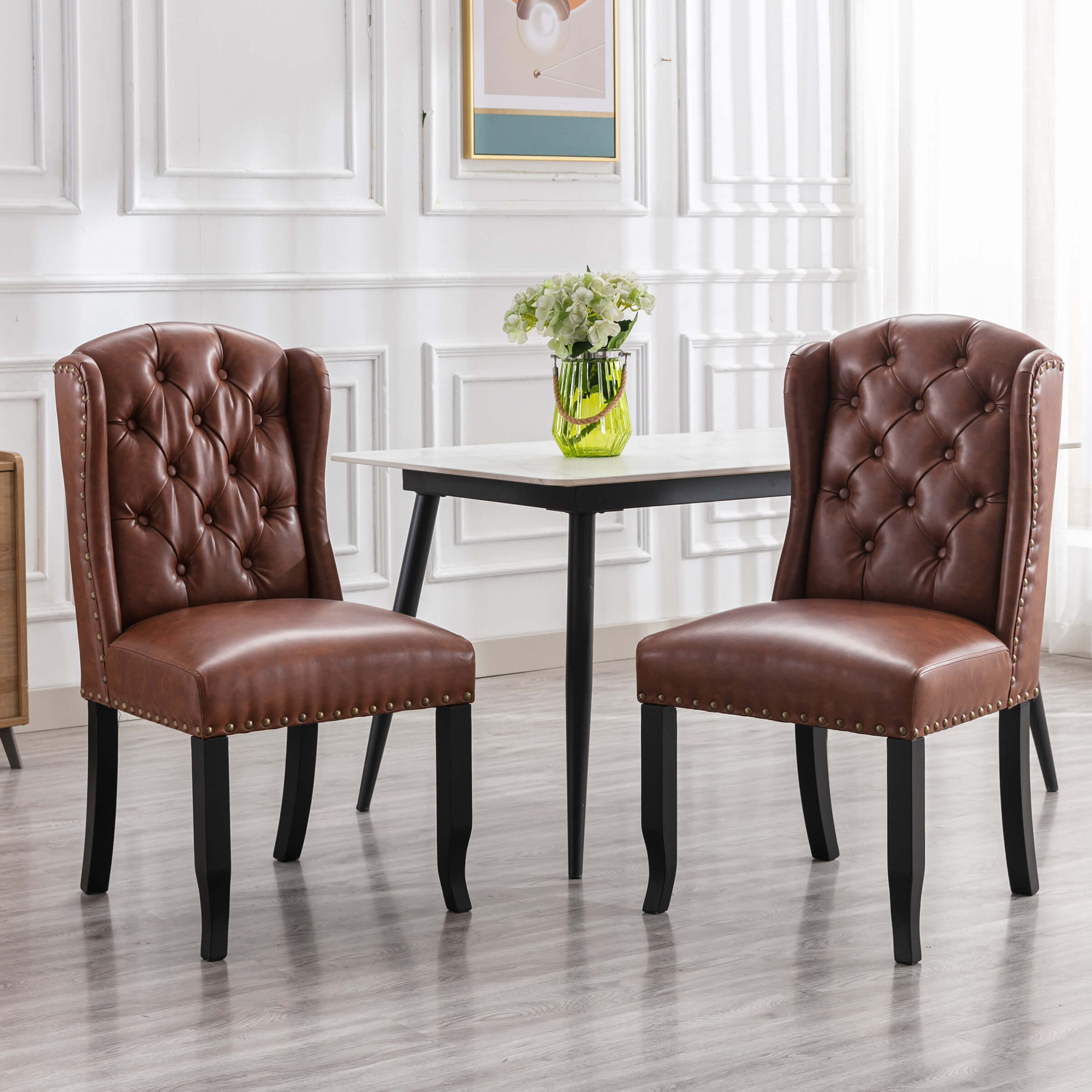 Kmax Parsons Linen Dining Chairs Set of 2 - 1296DC