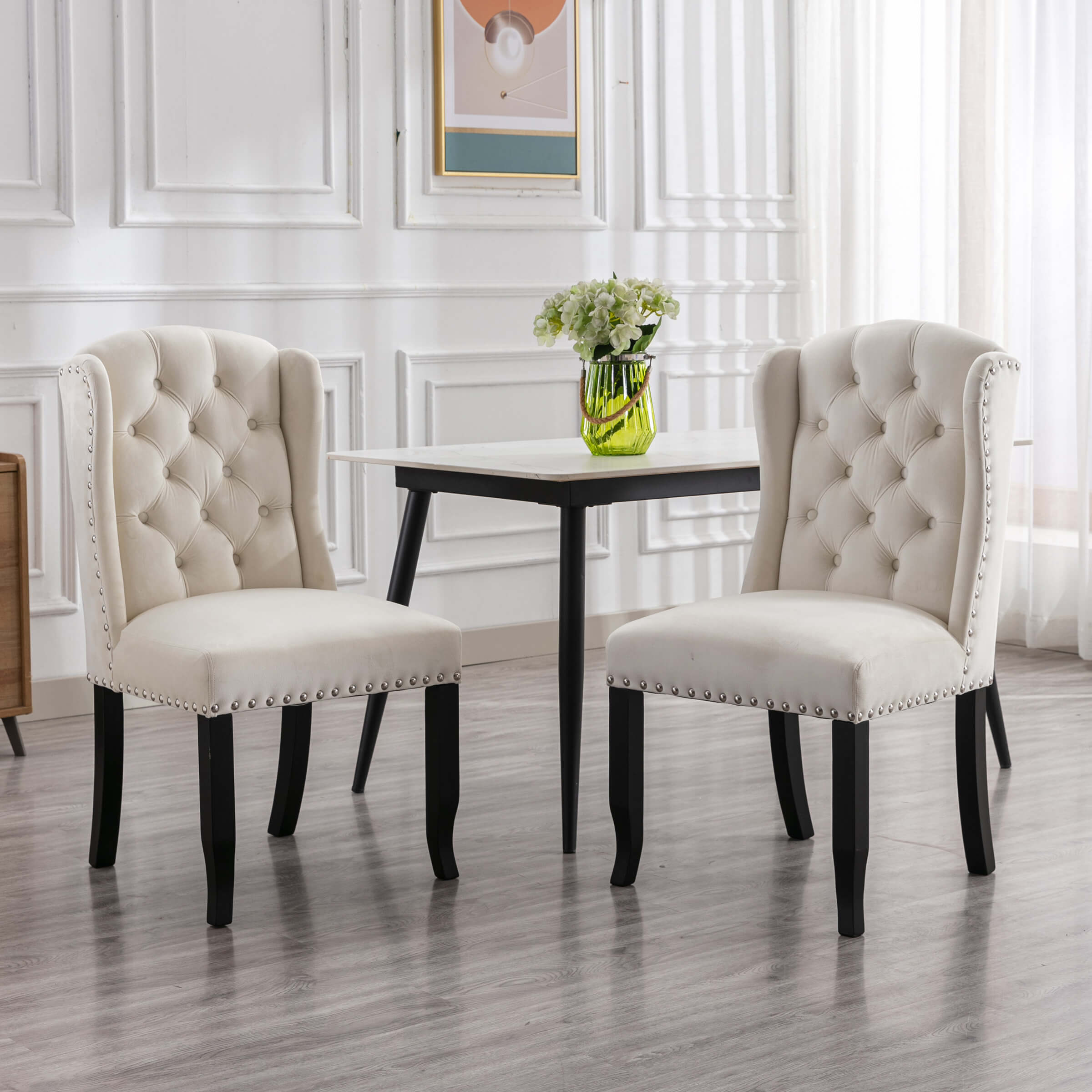 Parsons Linen Dining Chairs Set of 2 - 1296DC