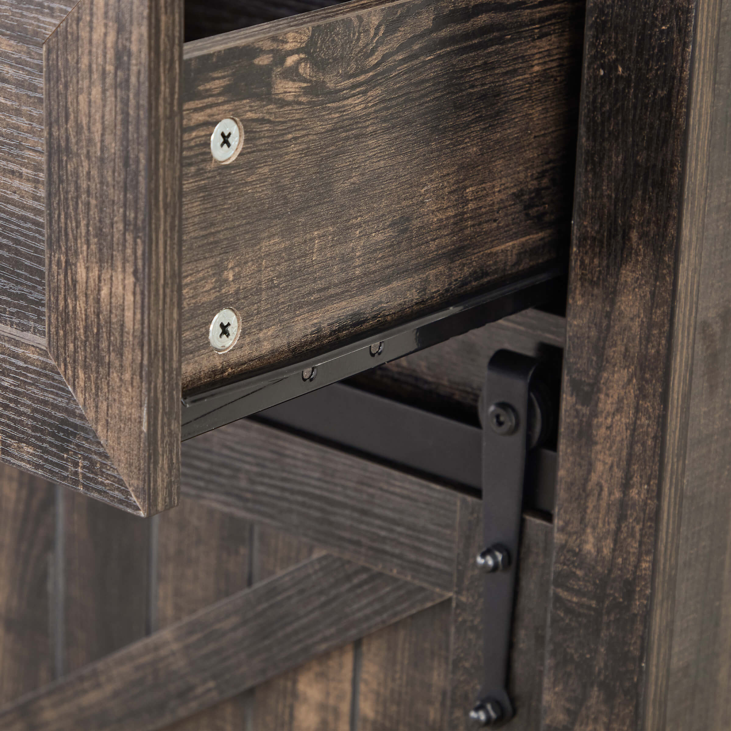 Kmax Rustic Farmhouse Cabinet with Sliding Barn Door - XX156CB