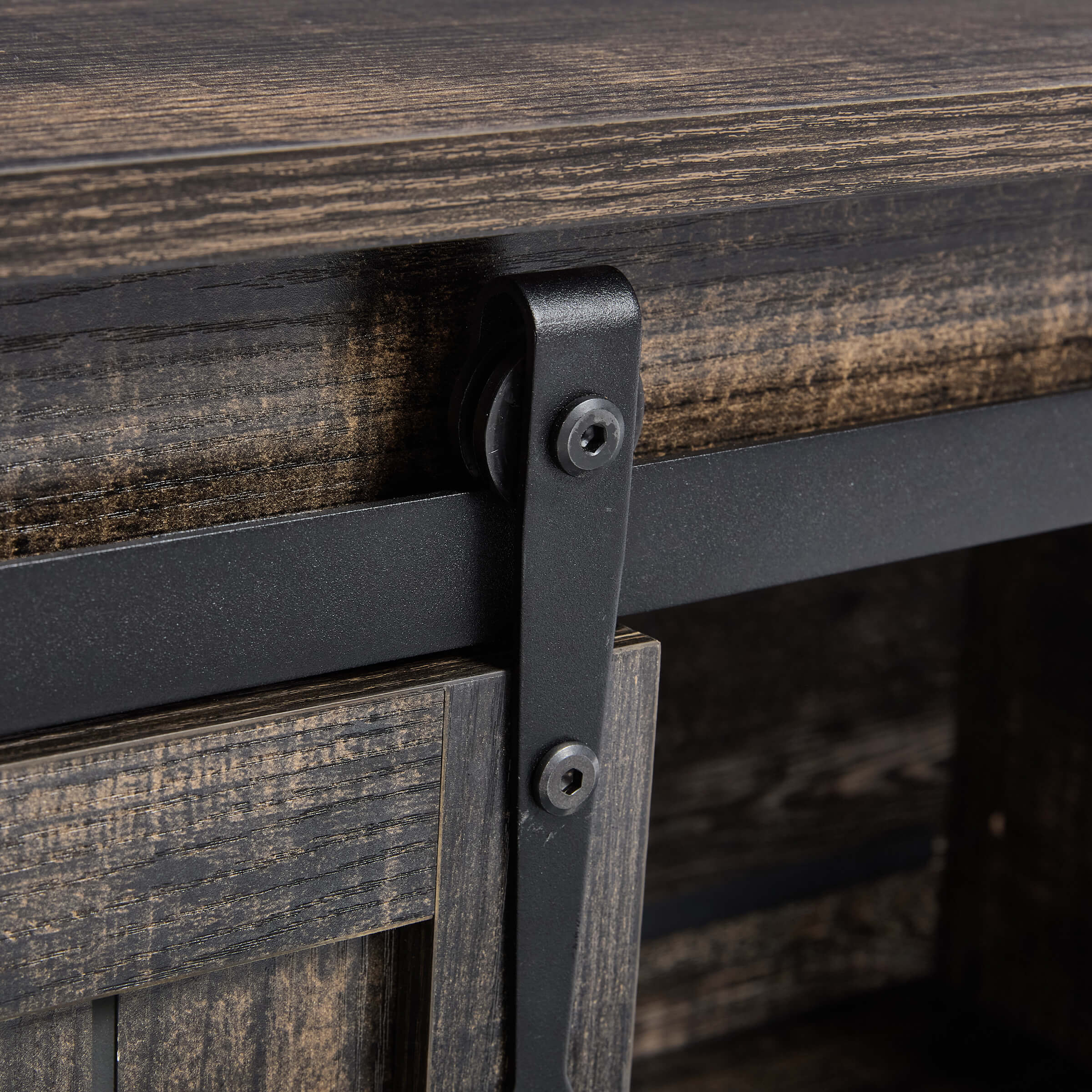 Kmax Rustic Farmhouse Cabinet with Sliding Barn Door - XX156CB