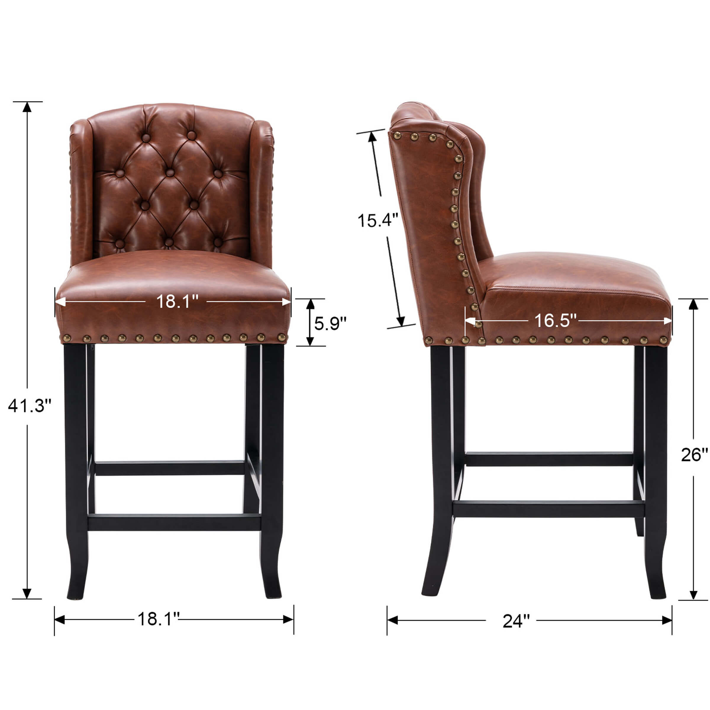 Janoray 26"H Tufted Counter Stools Set of 2 - 5615CS