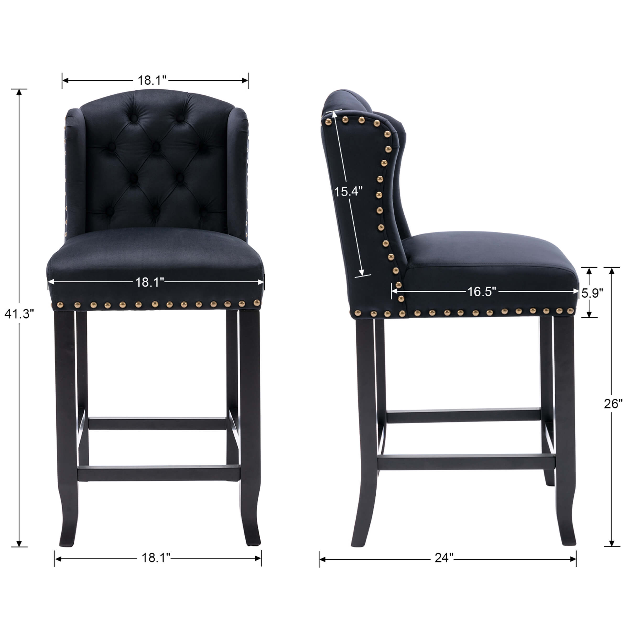 Janoray 26"H Tufted Counter Stools Set of 2 - 5615CS