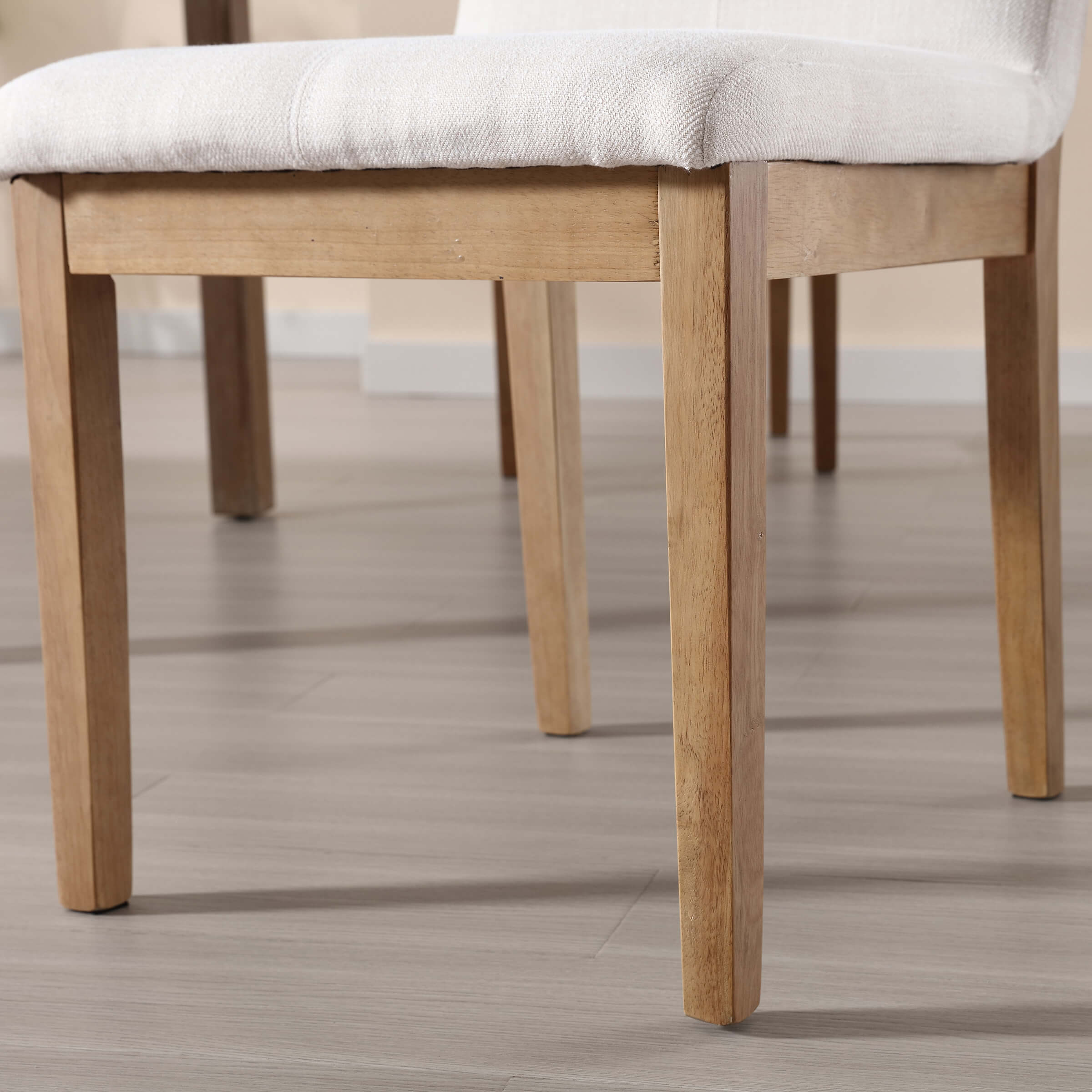 Mid-century Upholstered Linen Dining Chairs Set of 2 - 1950