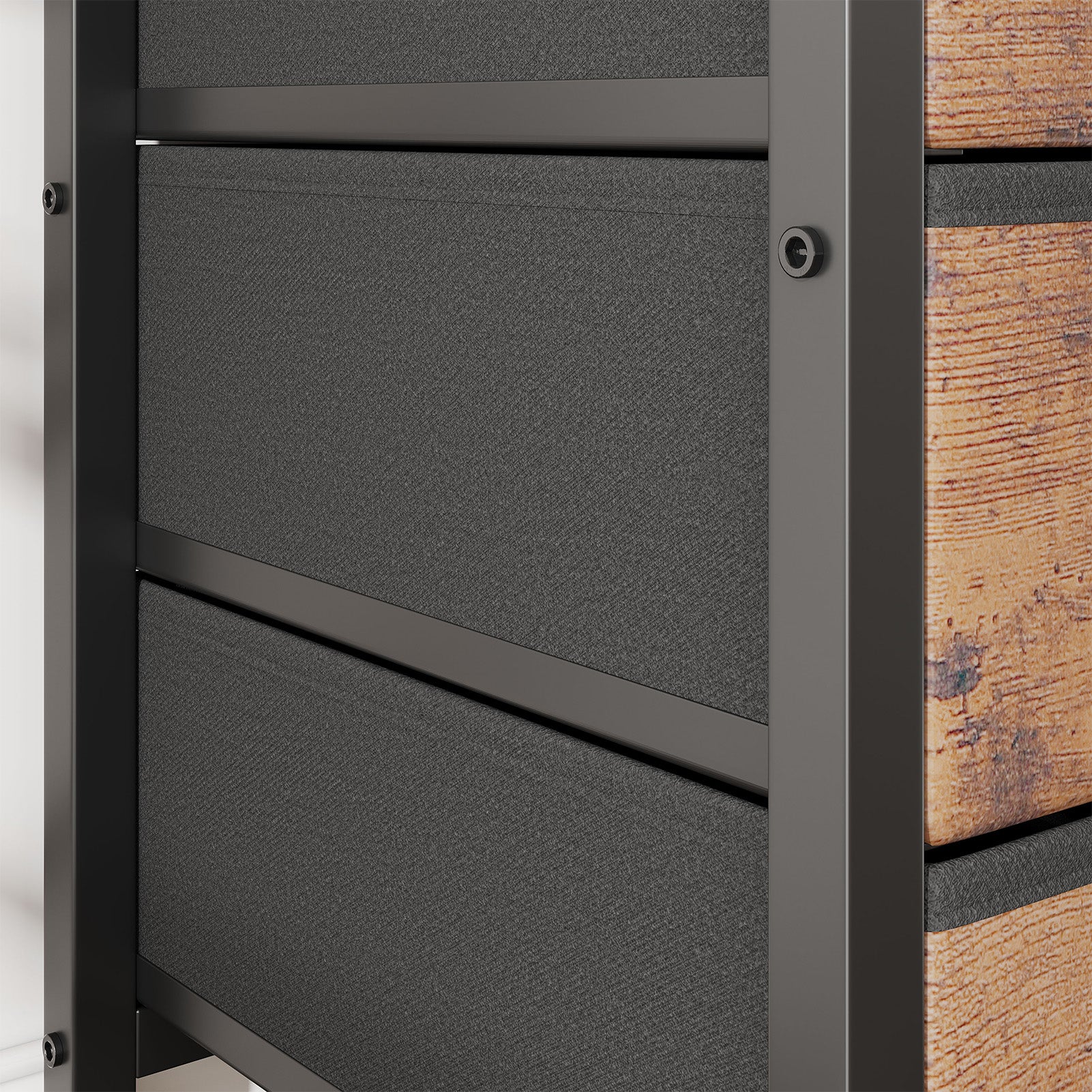 Modern Charging Nightstand with Light 3 Drawer Bedside Table End Chest