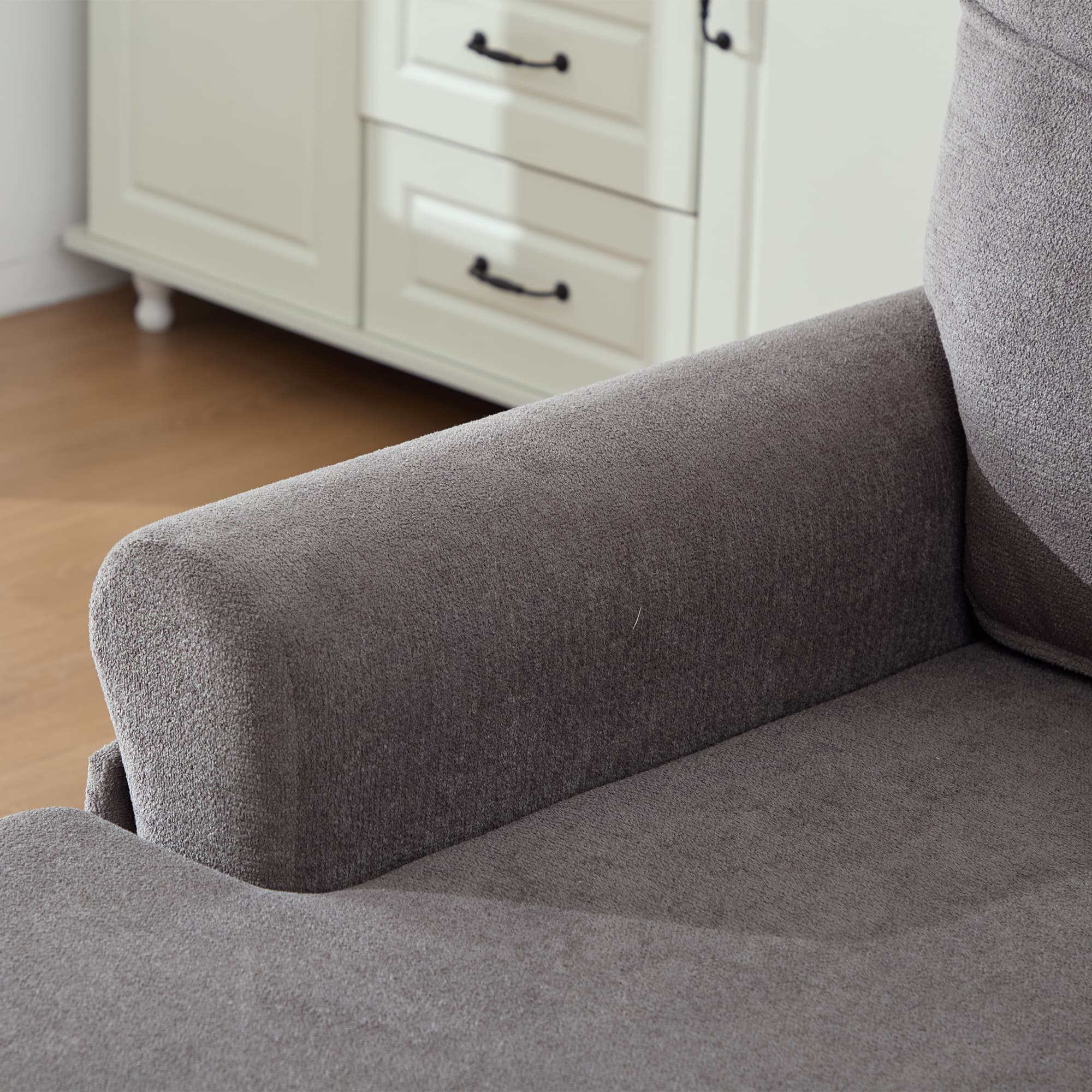 49.4" Chenille Accent Chair Chaise Lounge Wide Cushion Lounger