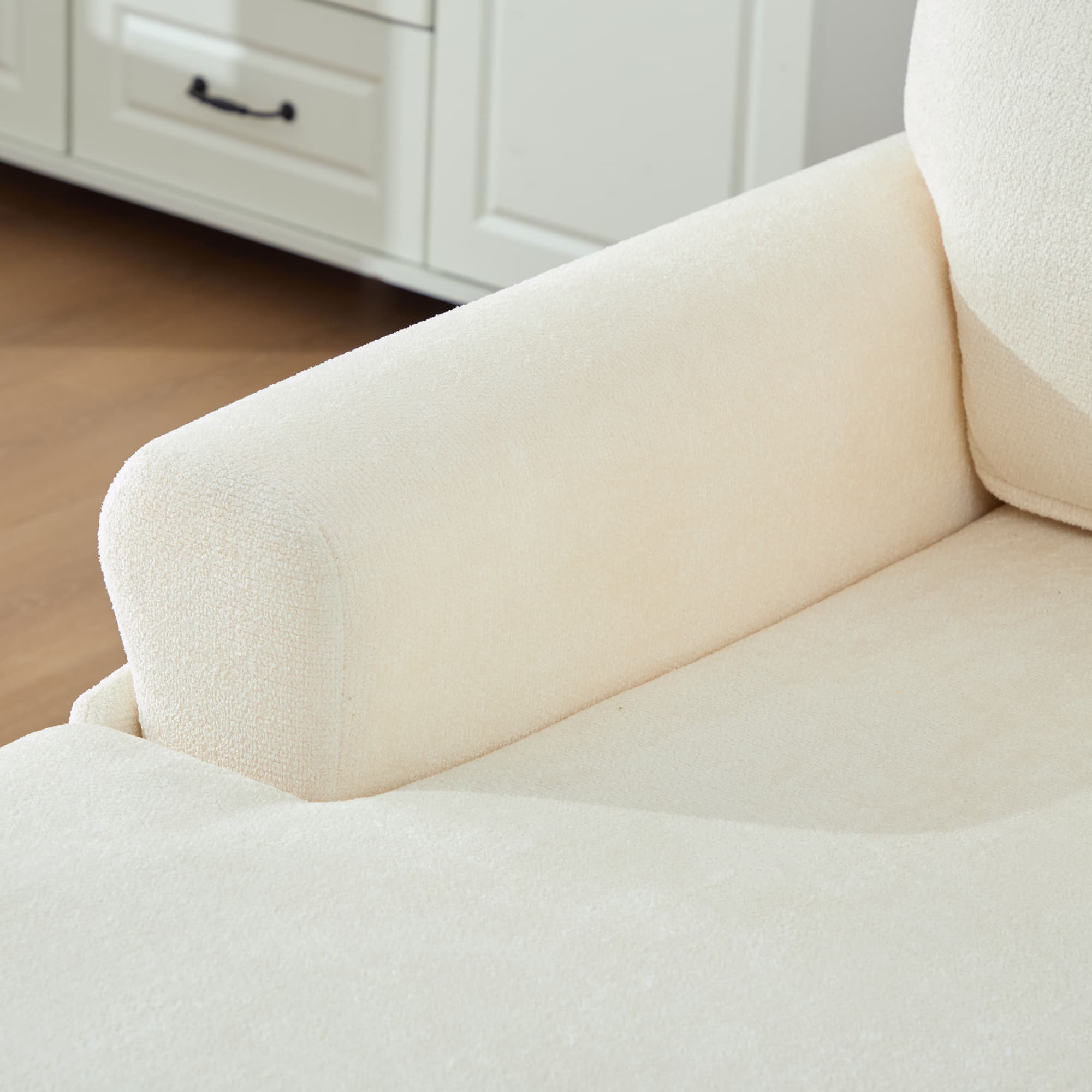 49.4" Chenille Accent Chair Chaise Lounge Wide Cushion Lounger