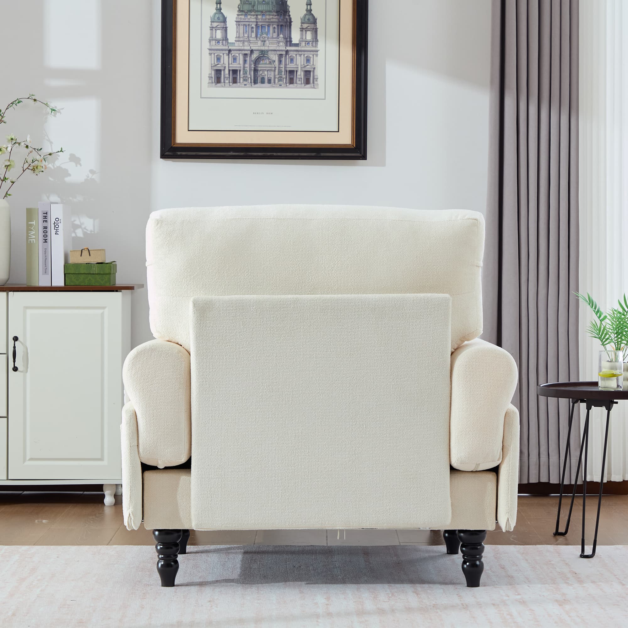 49.4" Chenille Accent Chair Chaise Lounge Wide Cushion Lounger