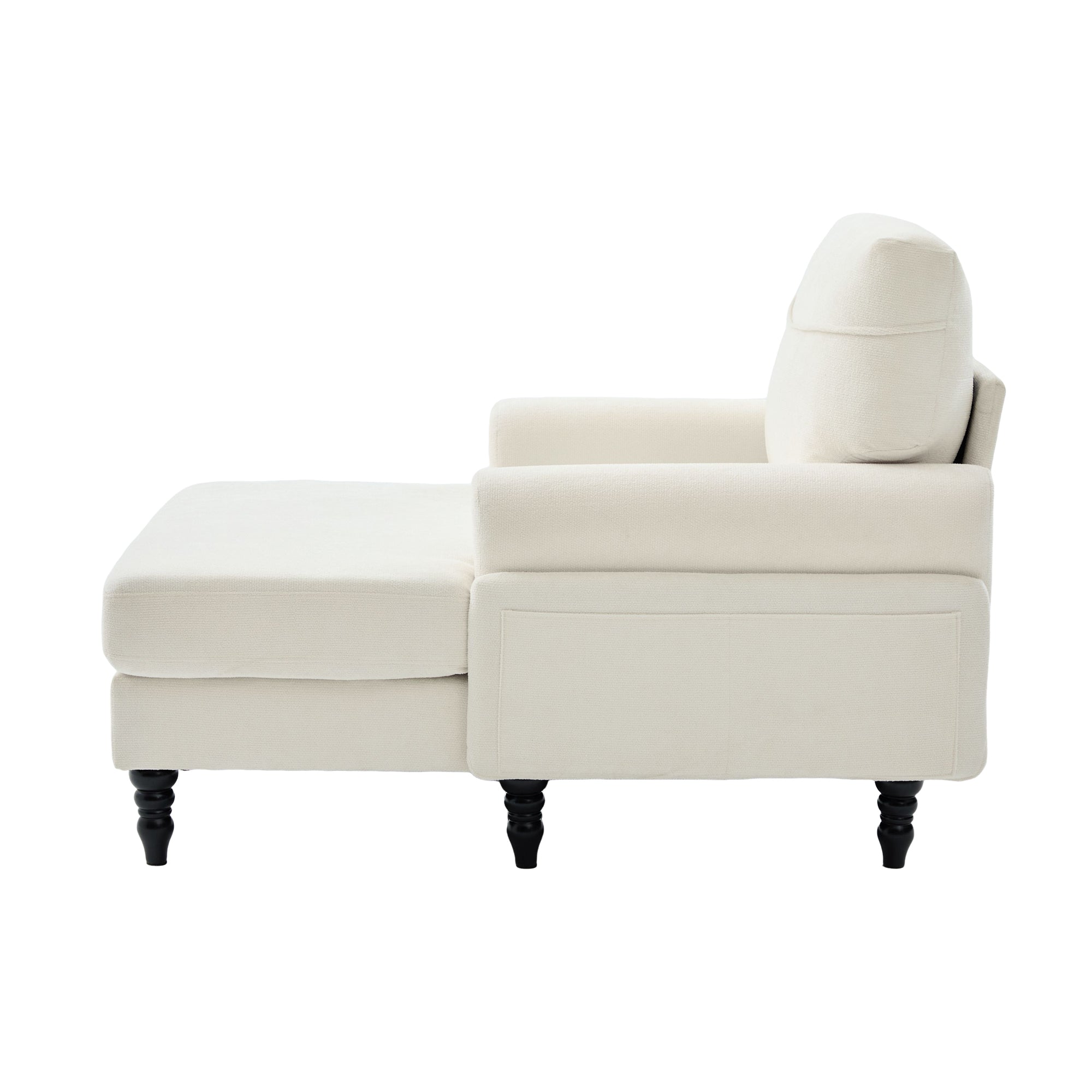 49.4" Chenille Accent Chair Chaise Lounge Wide Cushion Lounger