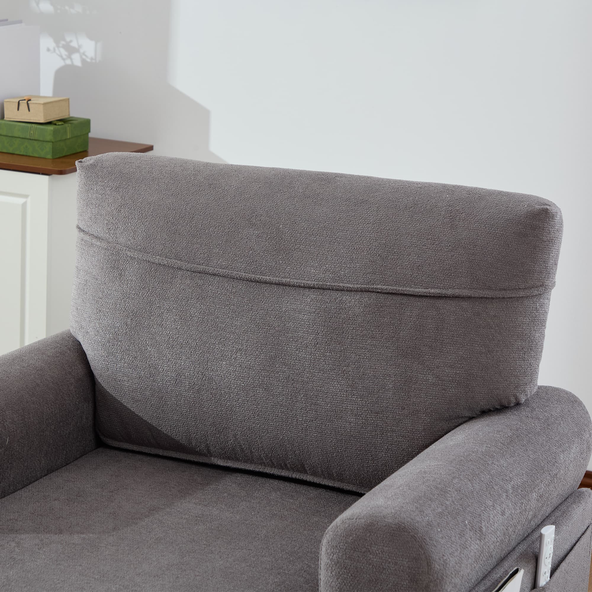 49.4" Chenille Accent Chair Chaise Lounge Wide Cushion Lounger