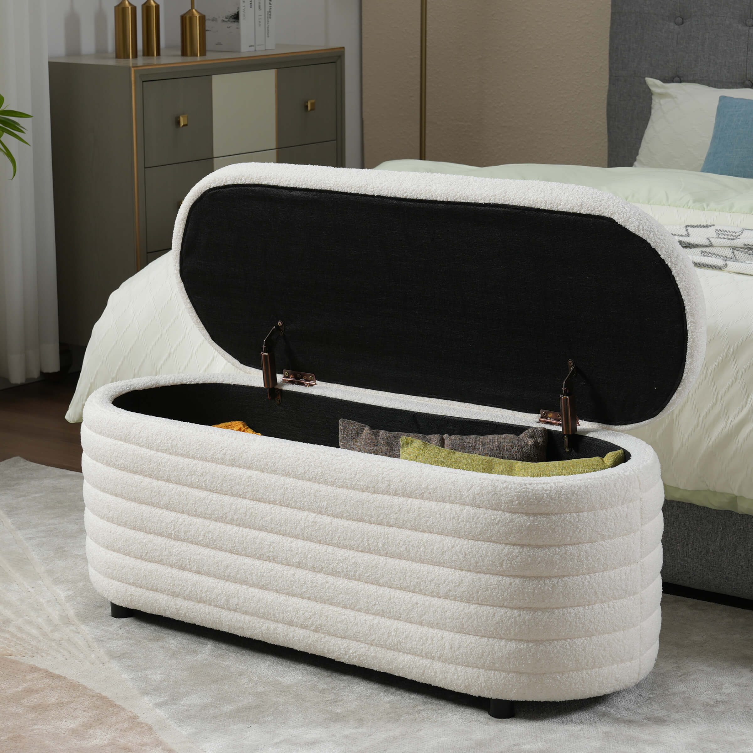 ROCITY 45" Comfy Upholstered Storage Bench - 2436BH