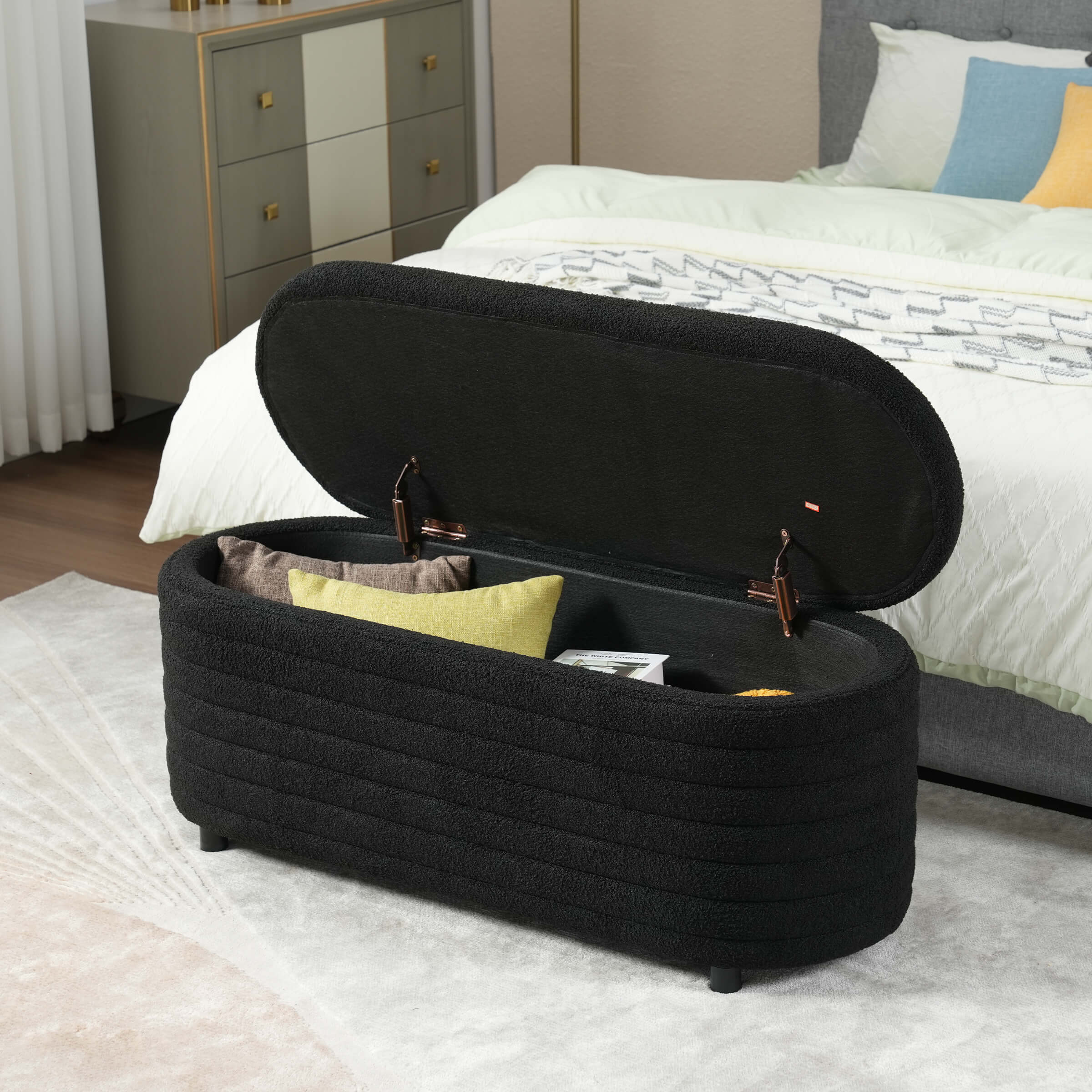 ROCITY 45" Comfy Upholstered Storage Bench - 2436BH