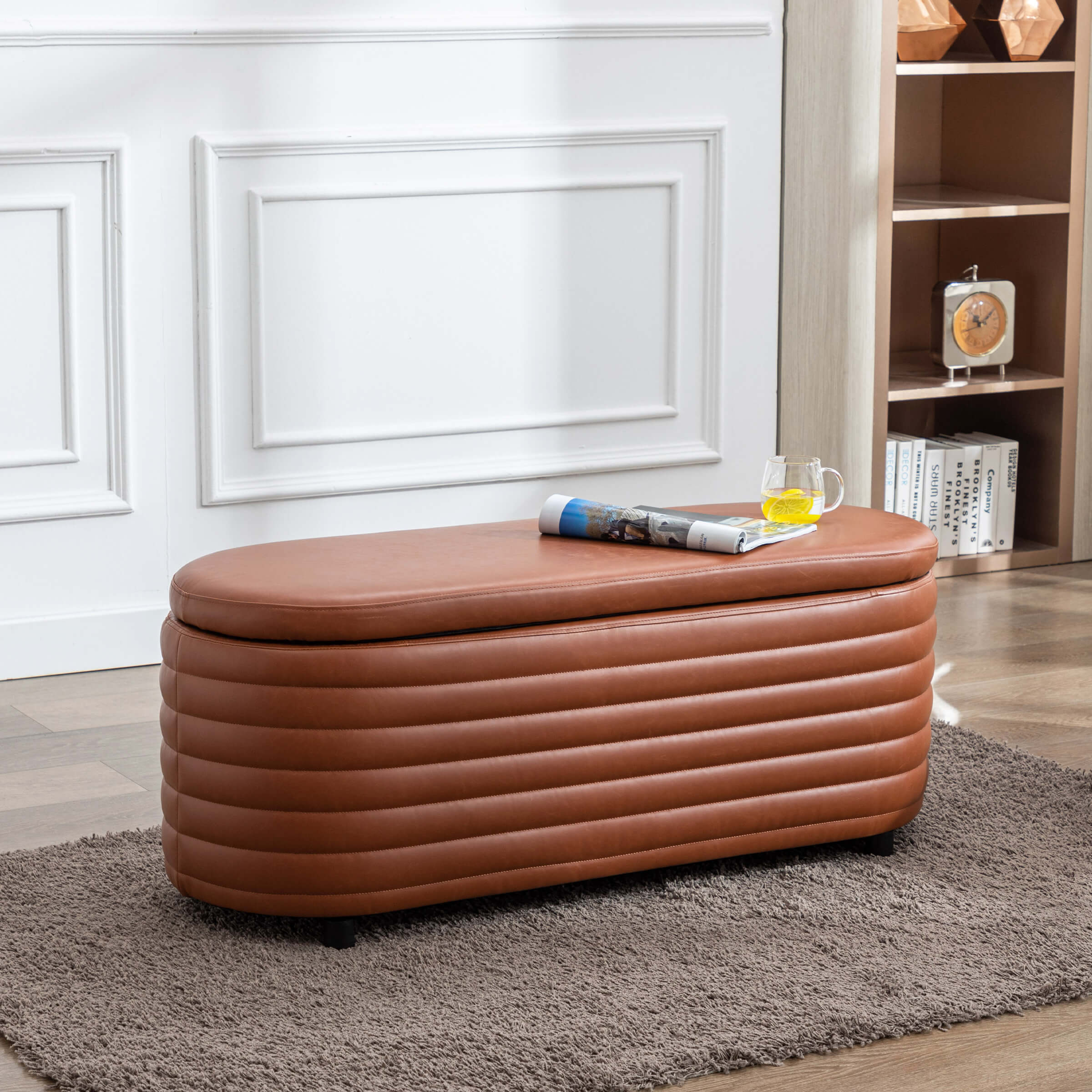 ROCITY 45" Comfy Upholstered Storage Bench - 2436BH