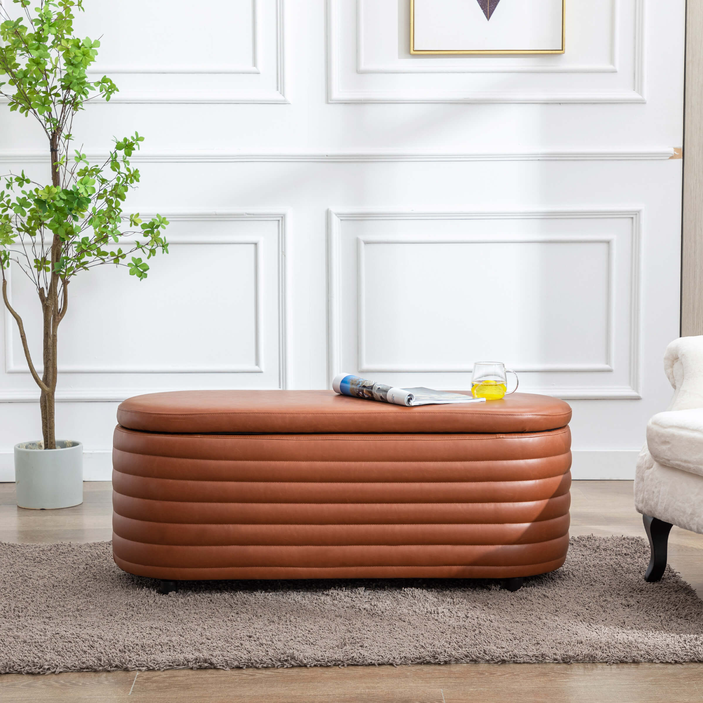 ROCITY 45" Comfy Upholstered Storage Bench - 2436BH