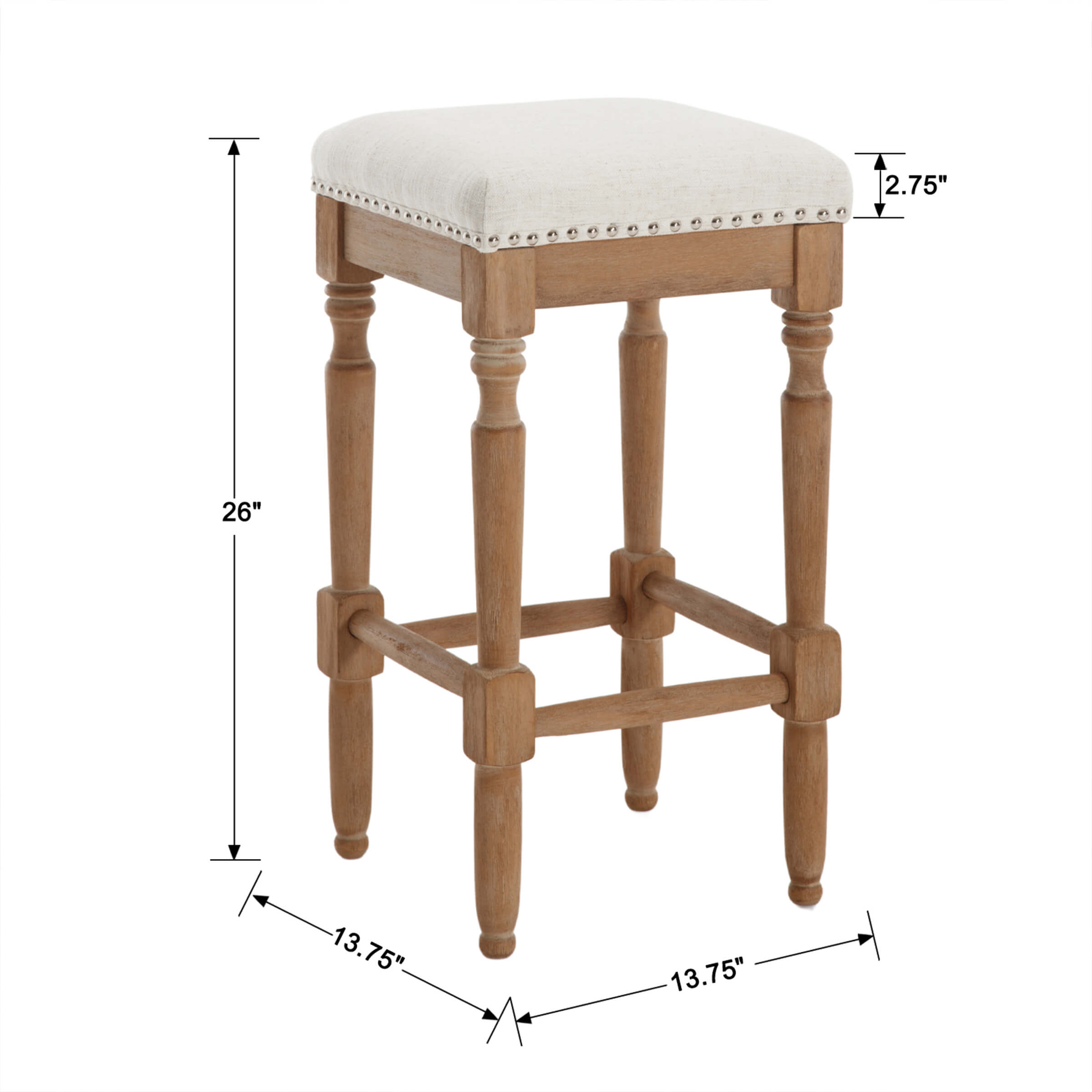 Kmax 26"H Saddle Backless Counter Stools Set of 2 - XX30CS