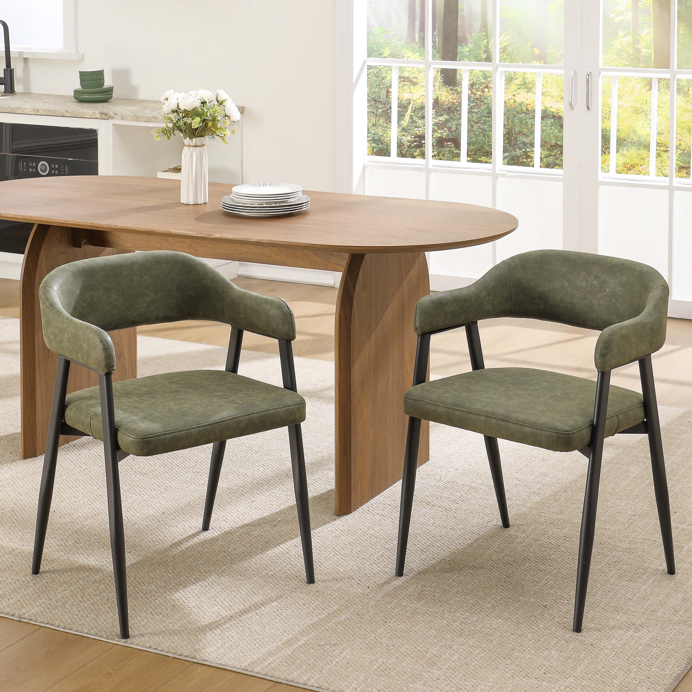 Modern Open Back Dining Chairs Set of 2 - 91530DC