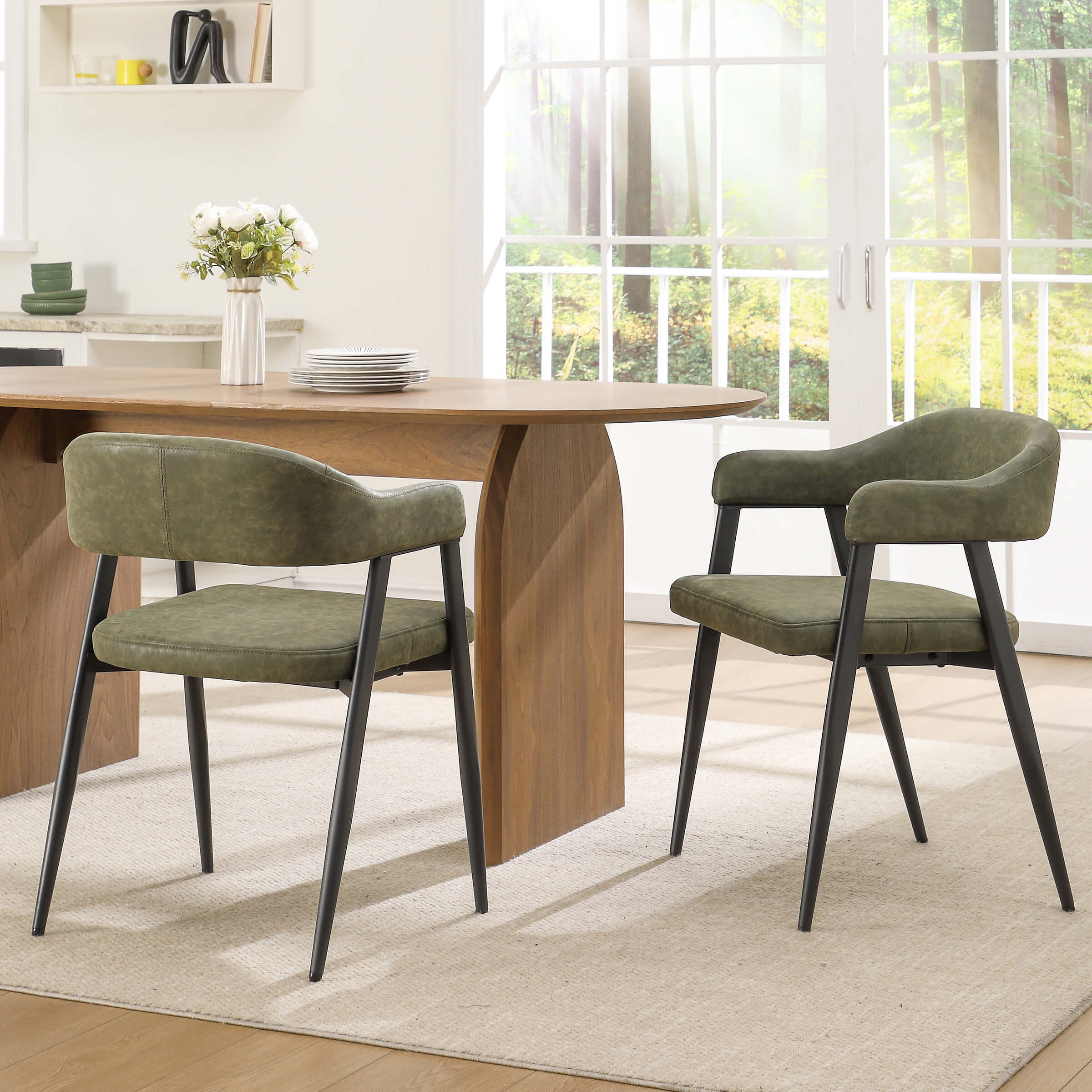 Modern Open Back Dining Chairs Set of 2 - 91530DC