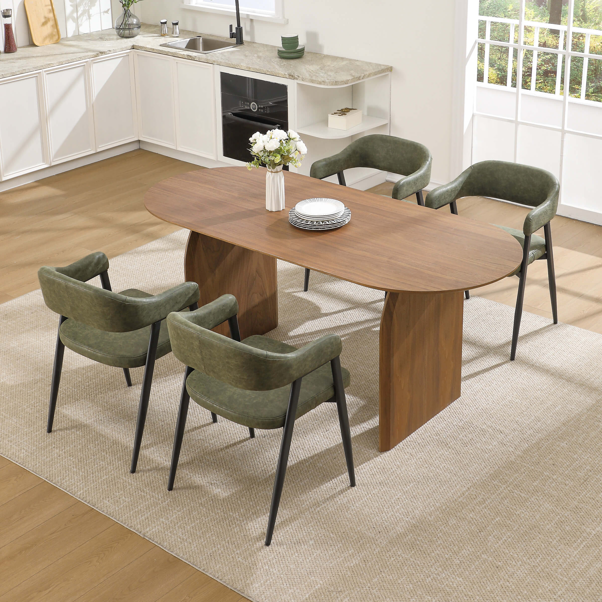 Modern Open Back Dining Chairs Set of 2 - 91530DC
