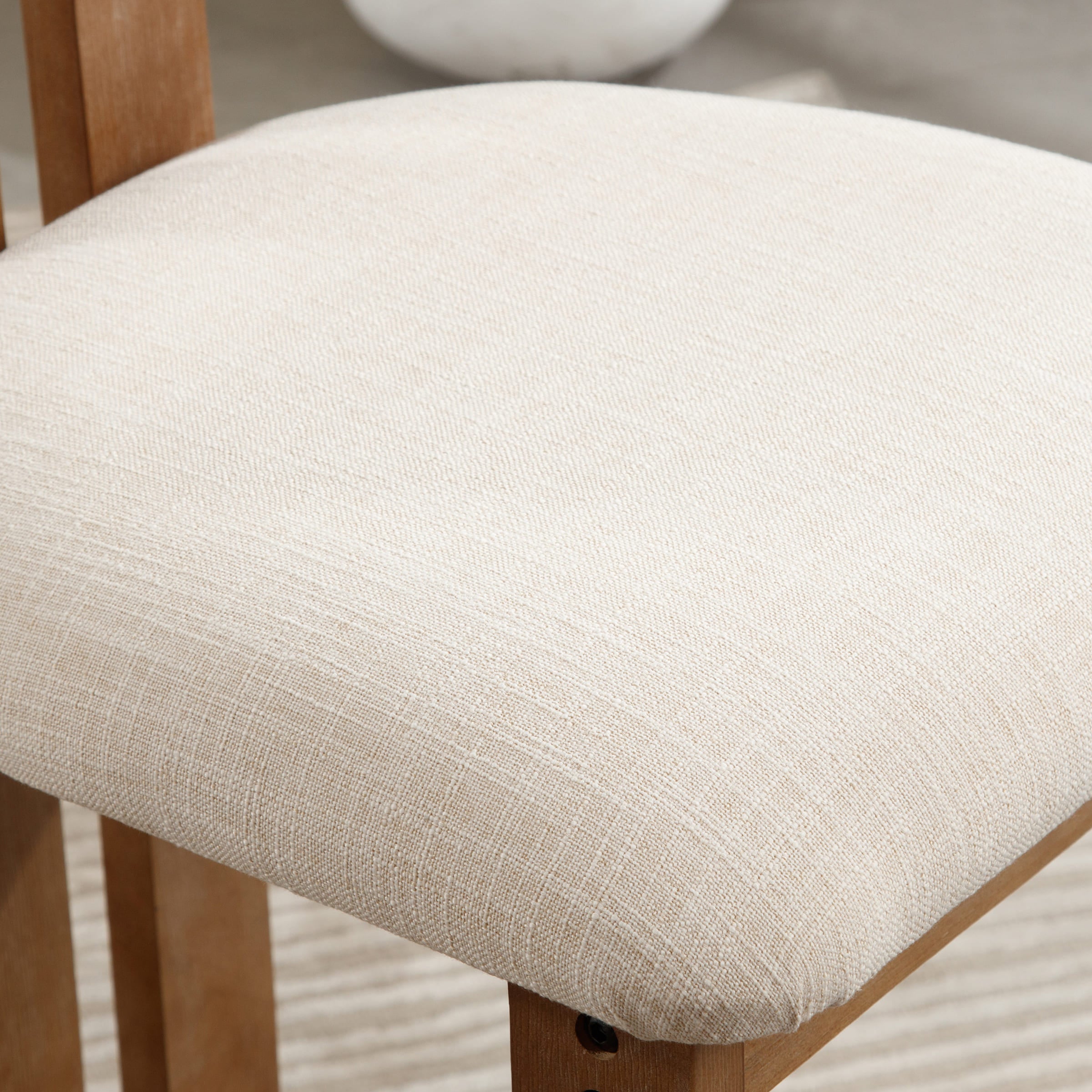 EALSON 26"H & 30"H Upholstered Rubber Wood Stools Set of 2 - 5812