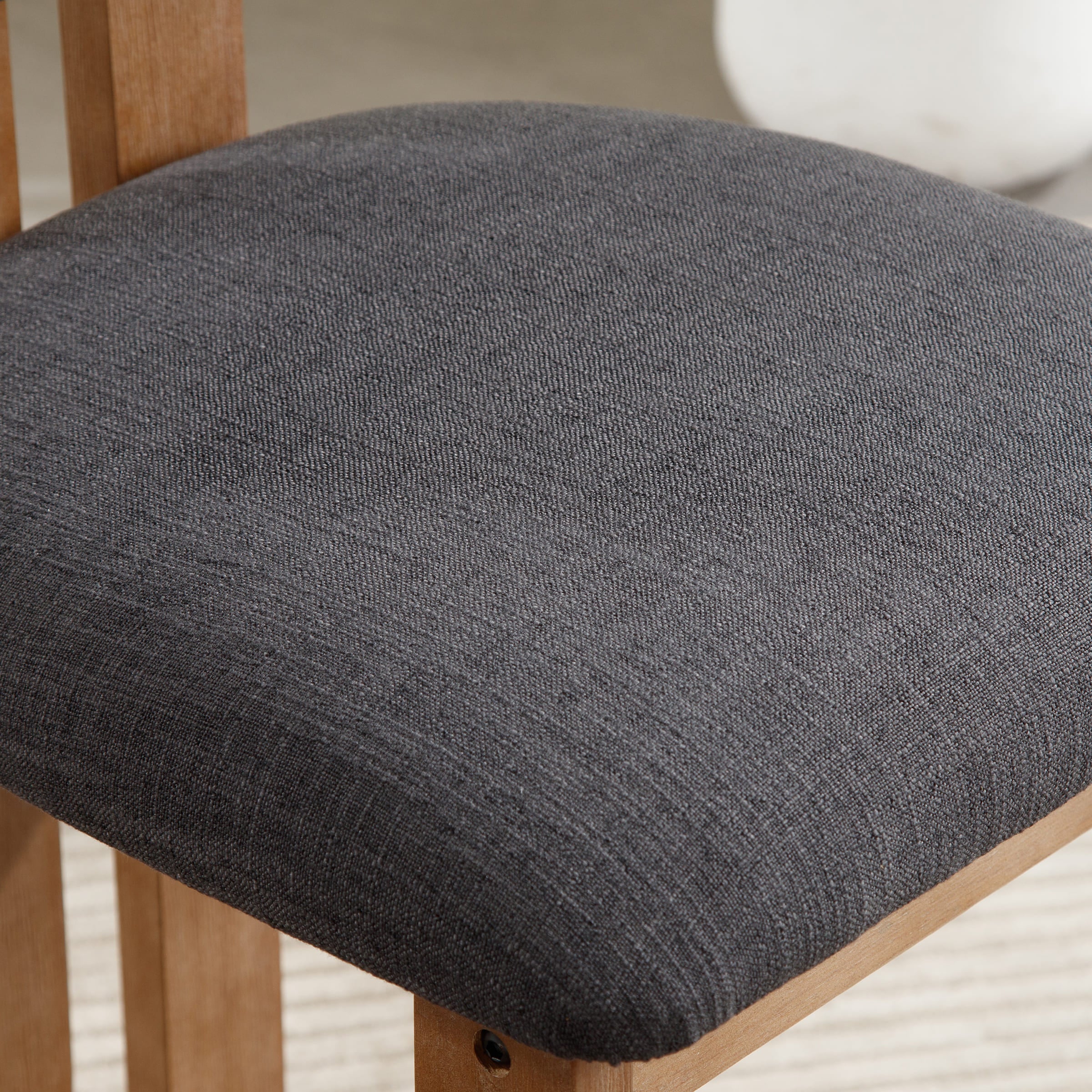 EALSON 26"H & 30"H Upholstered Rubber Wood Stools Set of 2 - 5812