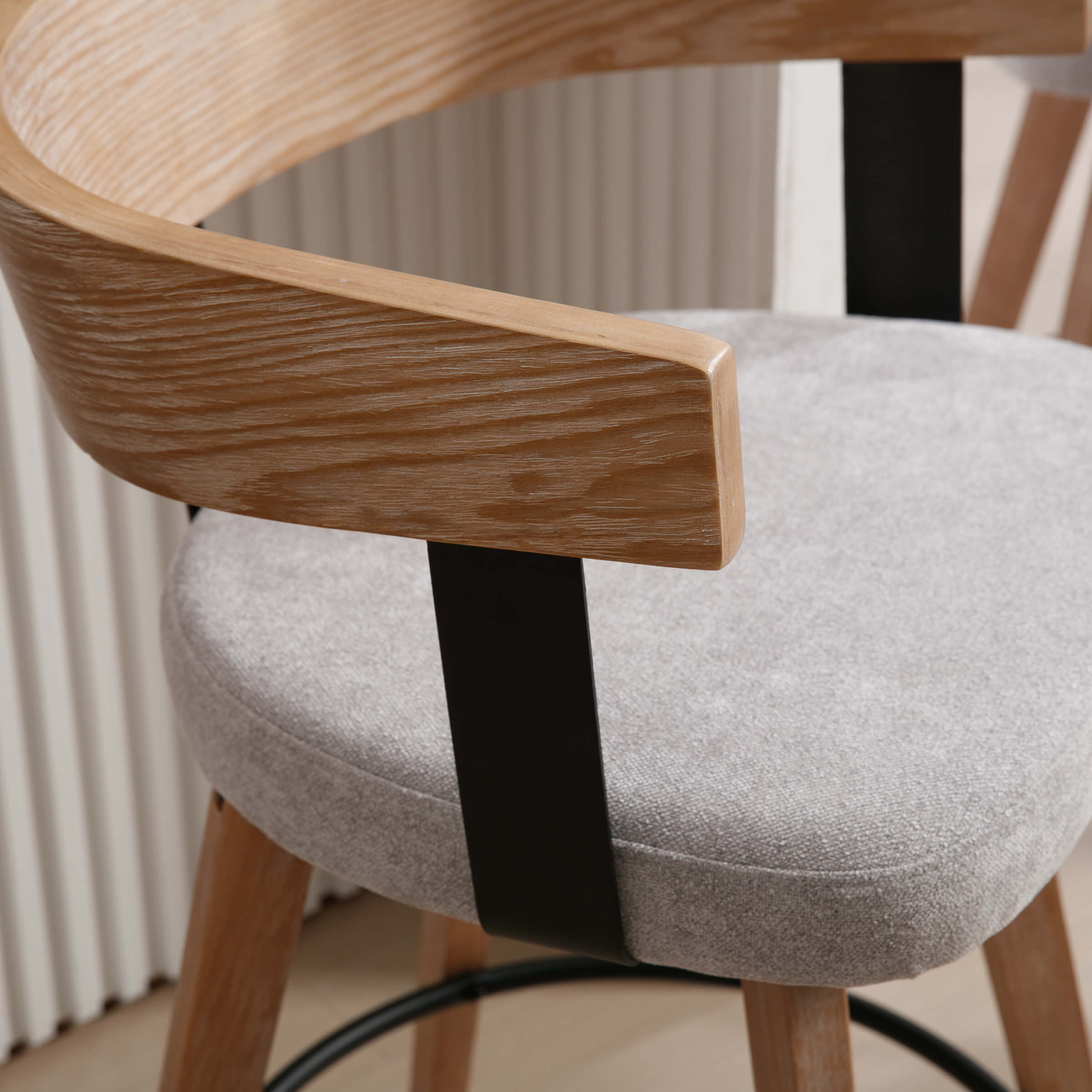 EALSON 26"H Swivel Wooden Backrest Counter Height Counter Stool - 3193CS