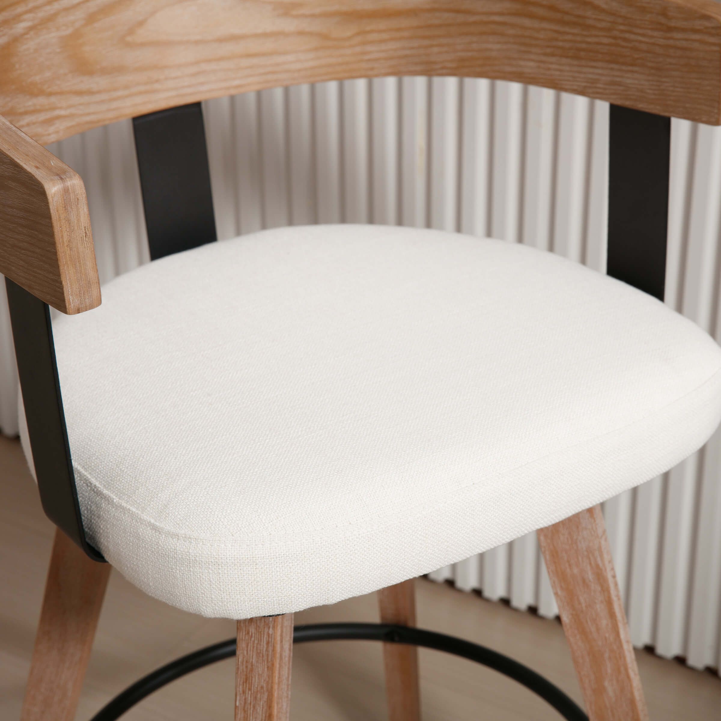 EALSON 26"H Swivel Wooden Backrest Counter Height Counter Stool - 3193CS