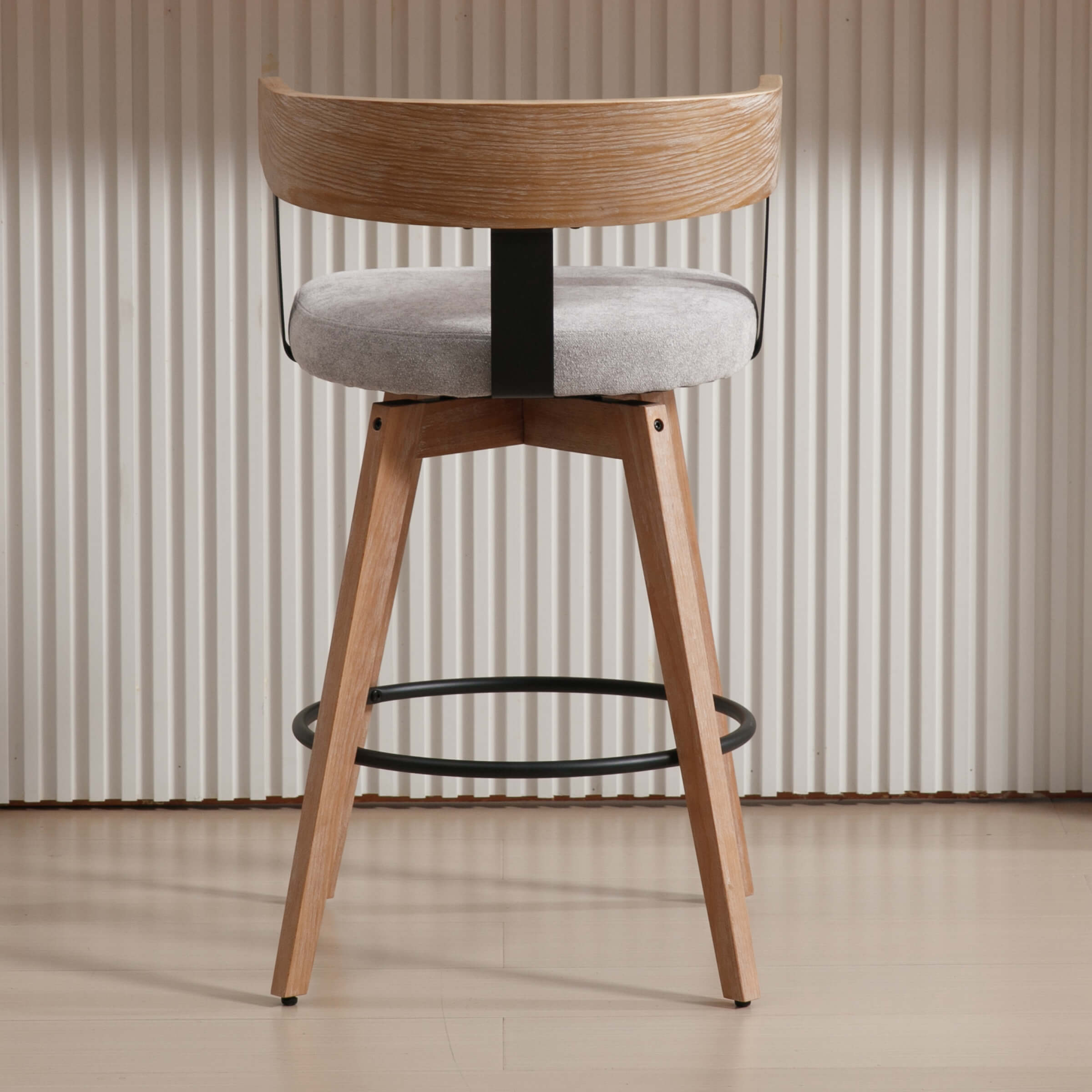 EALSON 26"H Swivel Wooden Backrest Counter Height Counter Stool - 3193CS