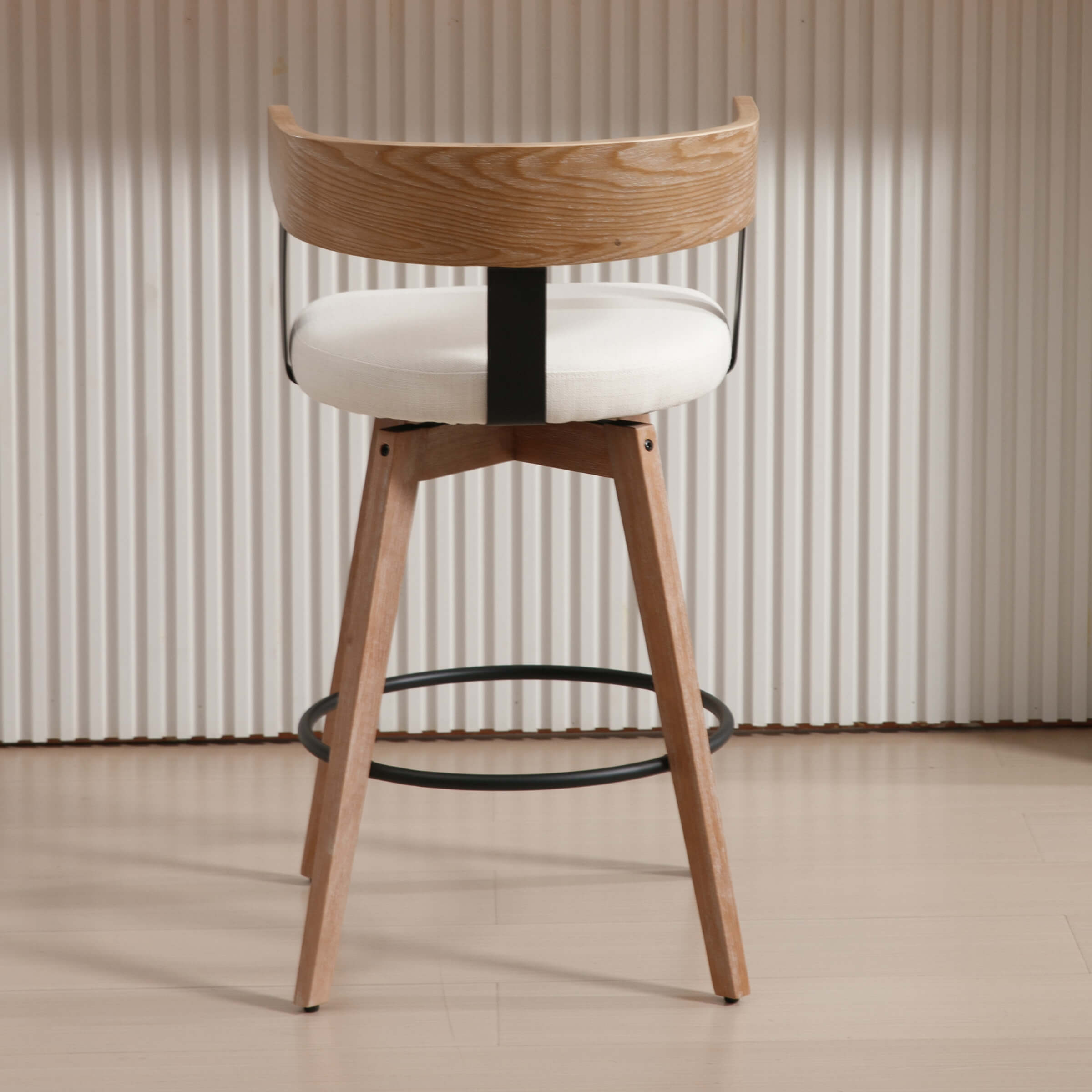 EALSON 26"H Swivel Wooden Backrest Counter Height Counter Stool - 3193CS