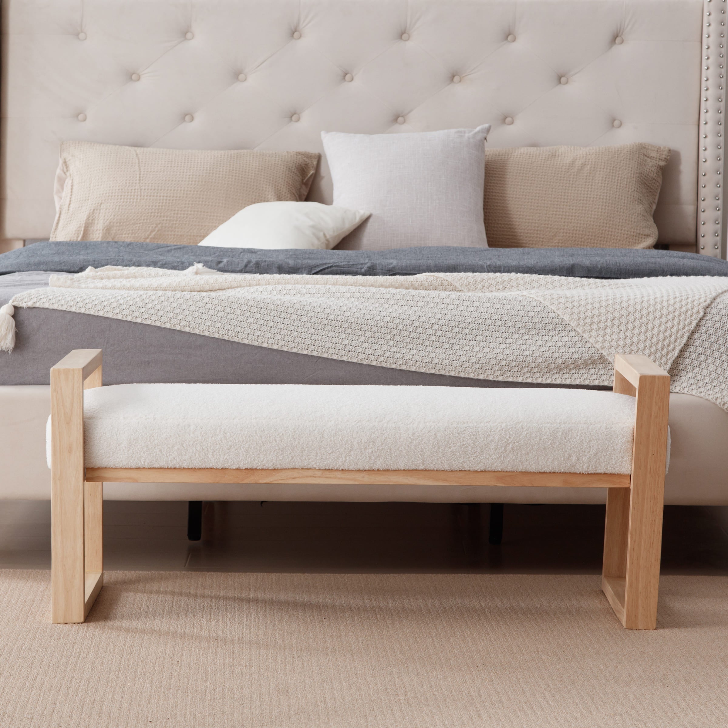 EALSON 47.25" Wide Solid Wood Bench - 6002BH