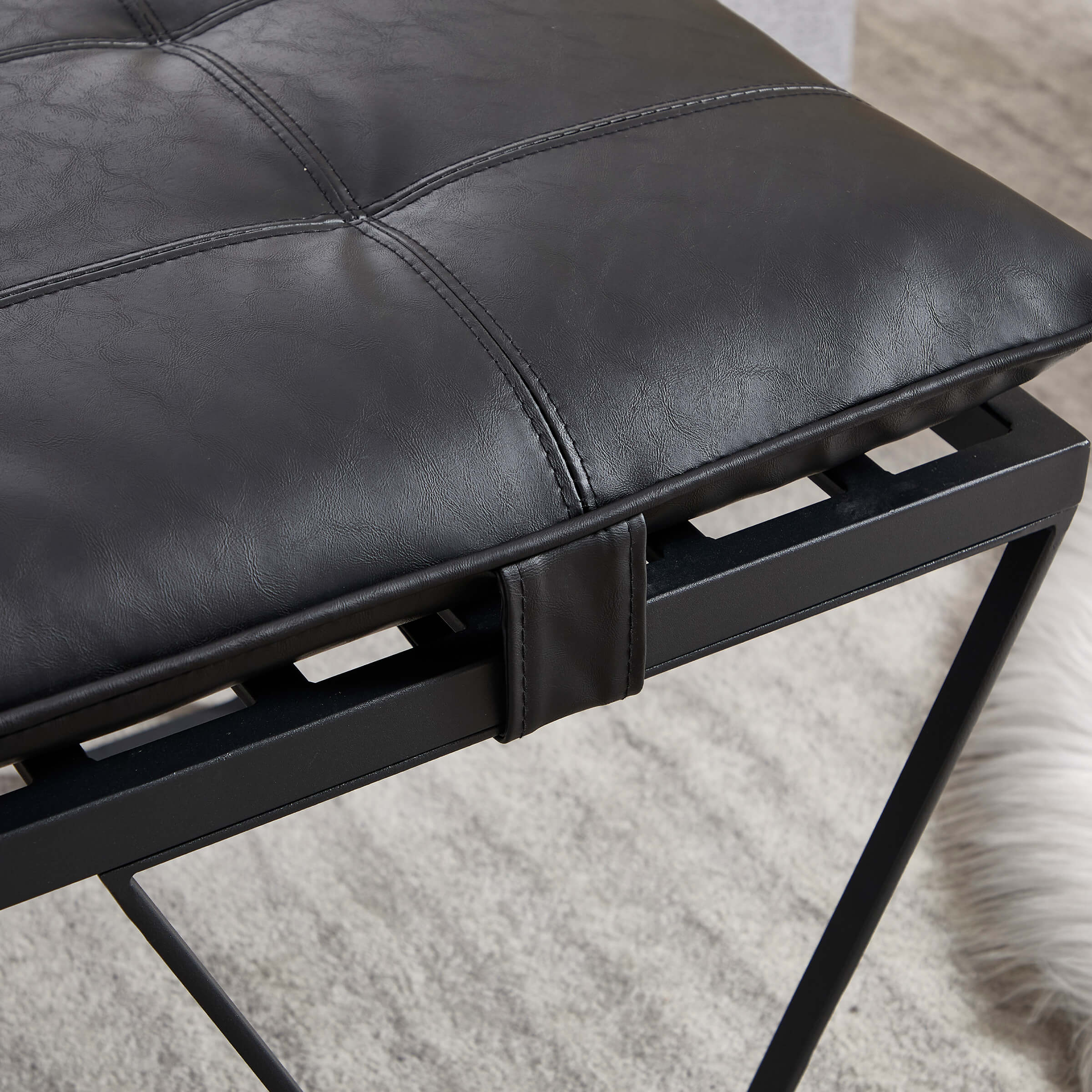 ROCITY 49" Modern Industrial Entryway Bench - 5005BH