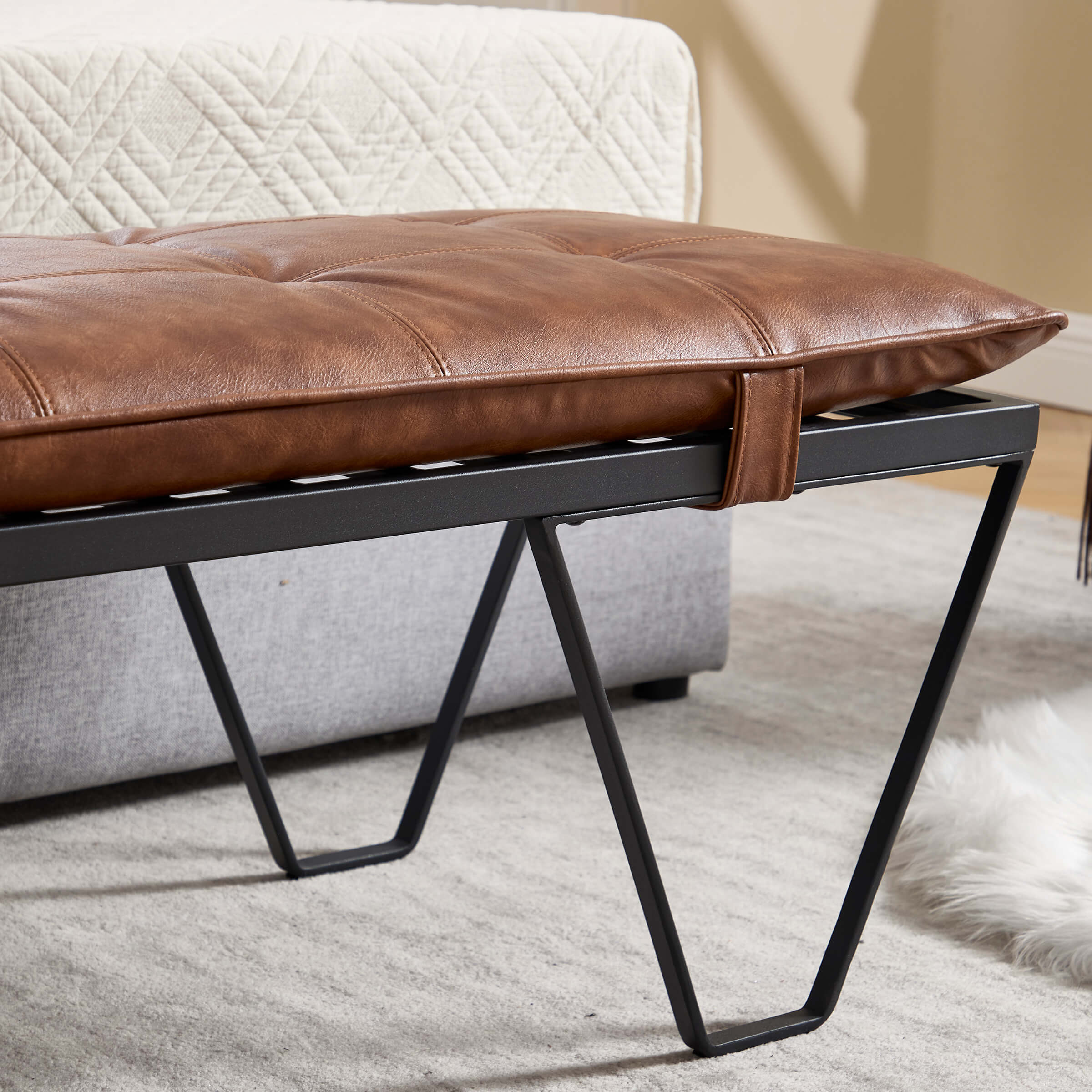 ROCITY 49" Modern Industrial Entryway Bench - 5005BH