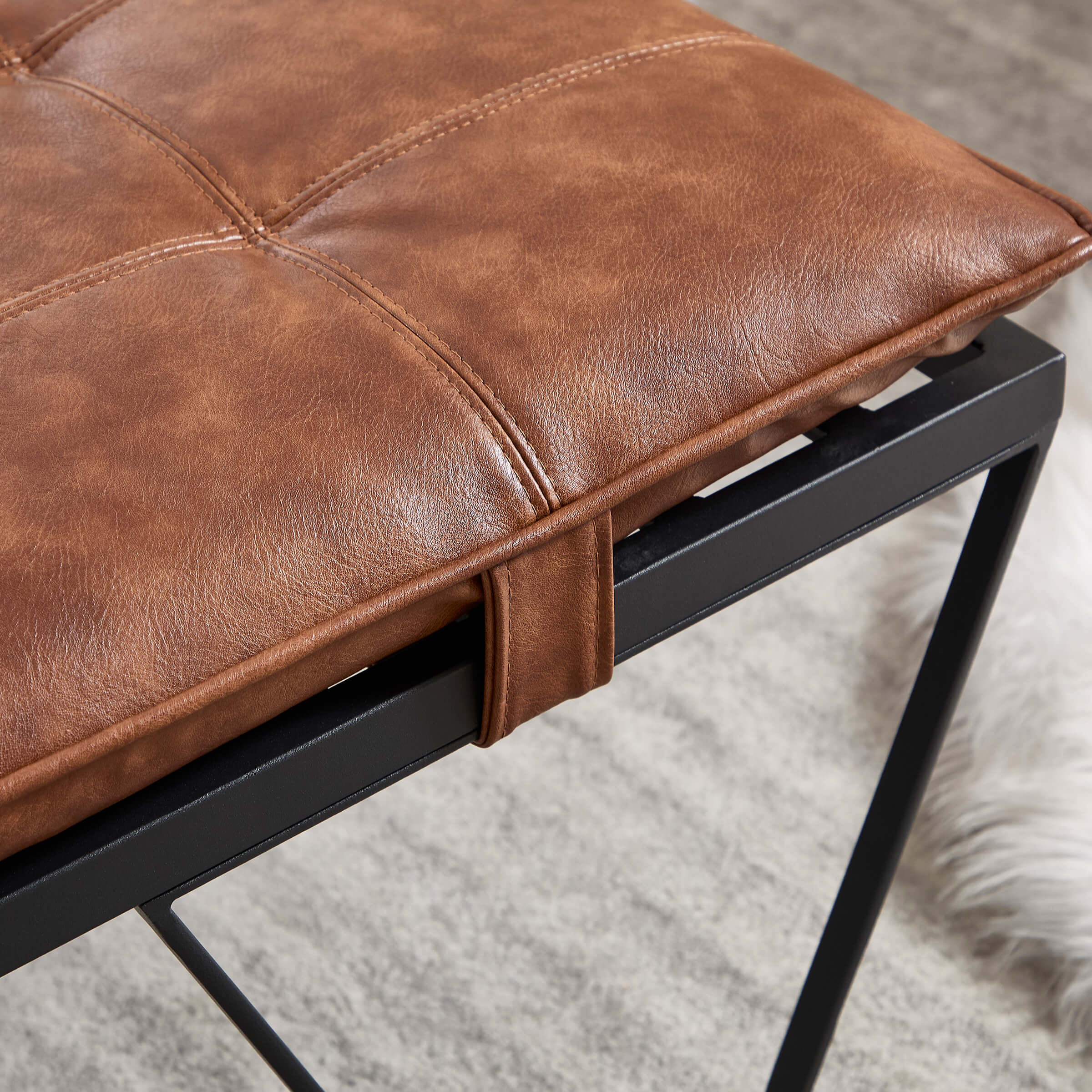 ROCITY 49" Modern Industrial Entryway Bench - 5005BH