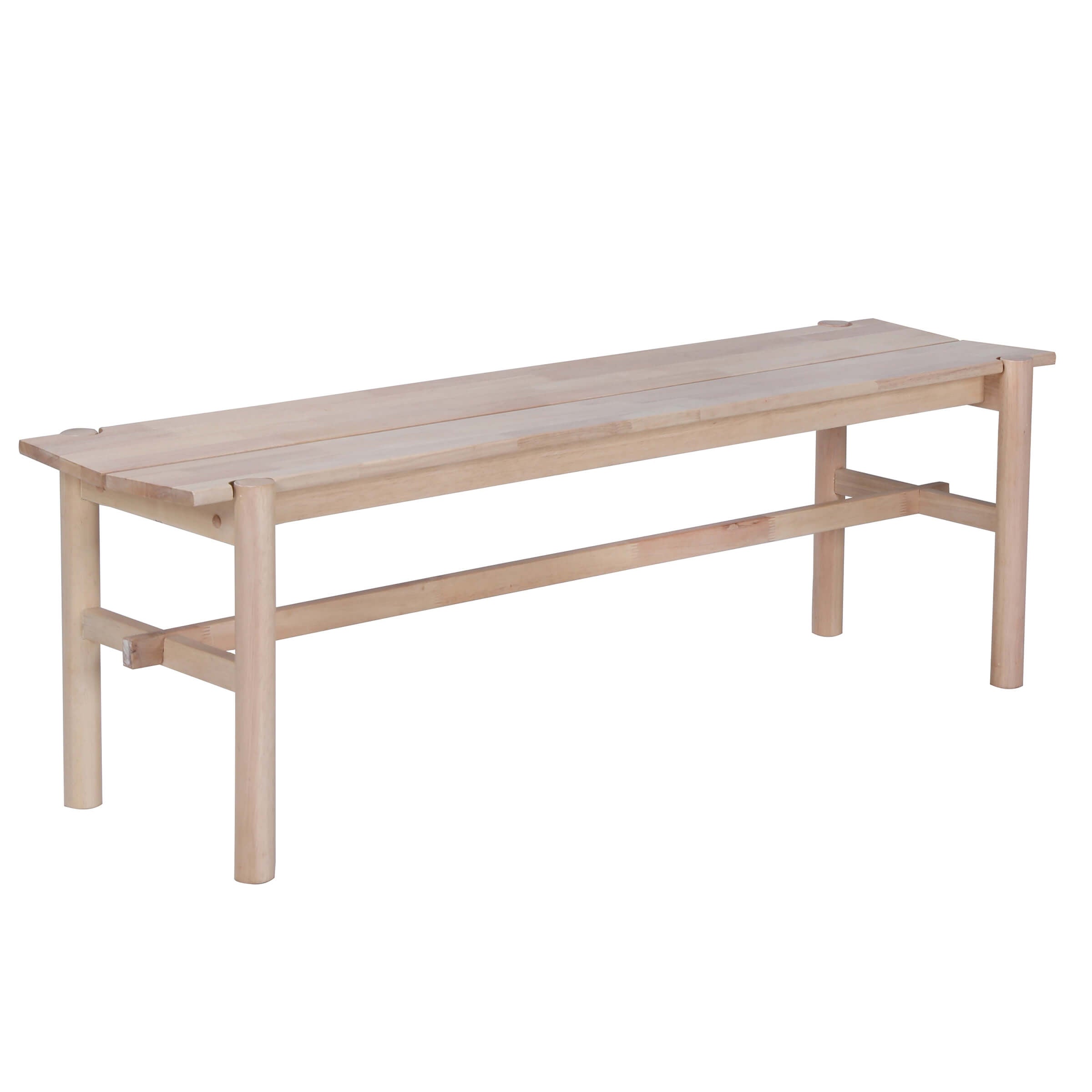 EALSON 55" L Farmhouse Solid Wood White Wash Finish Bench - XX612BH