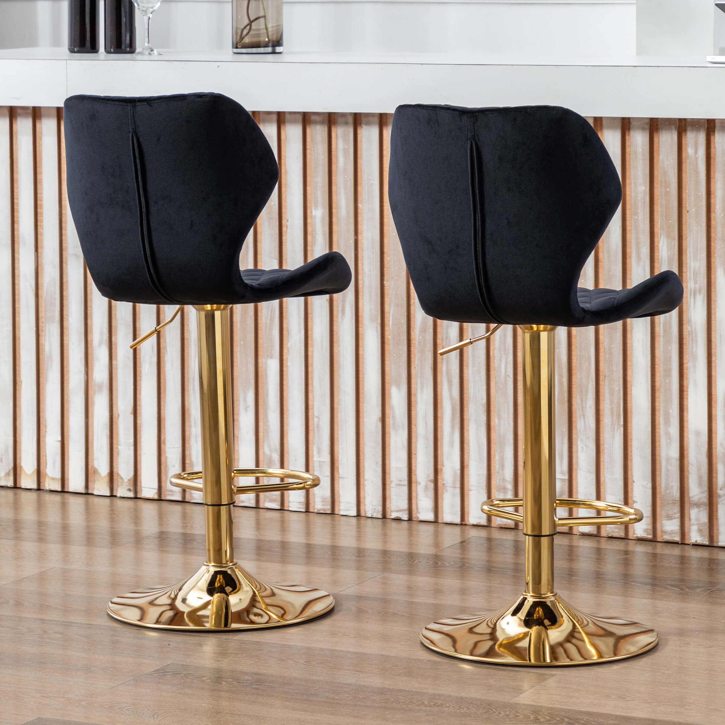 CHICAURA Adjustable Swivel Bar Kitchen Island Stools Set of 2 - 8211AB