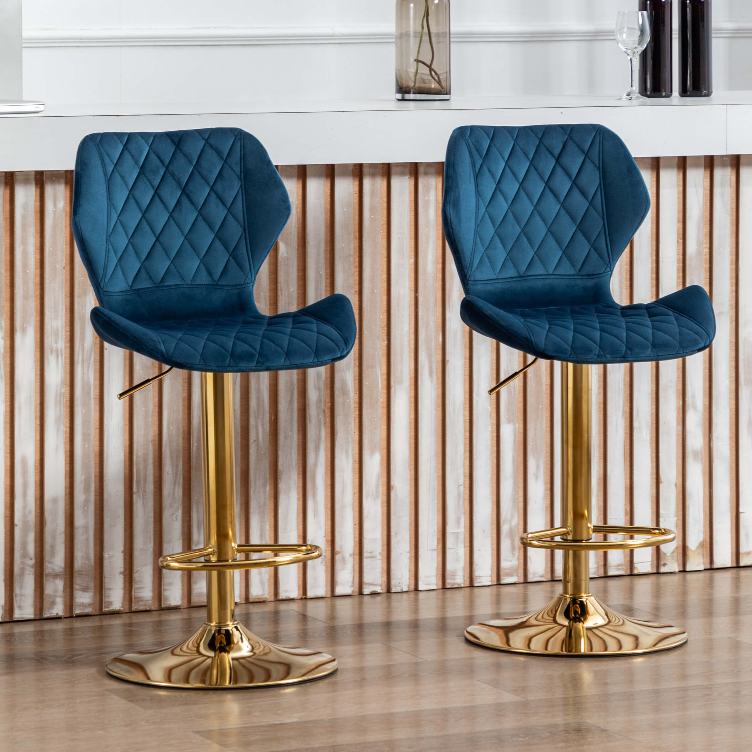 CHICAURA Adjustable Swivel Bar Kitchen Island Stools Set of 2 - 8211AB