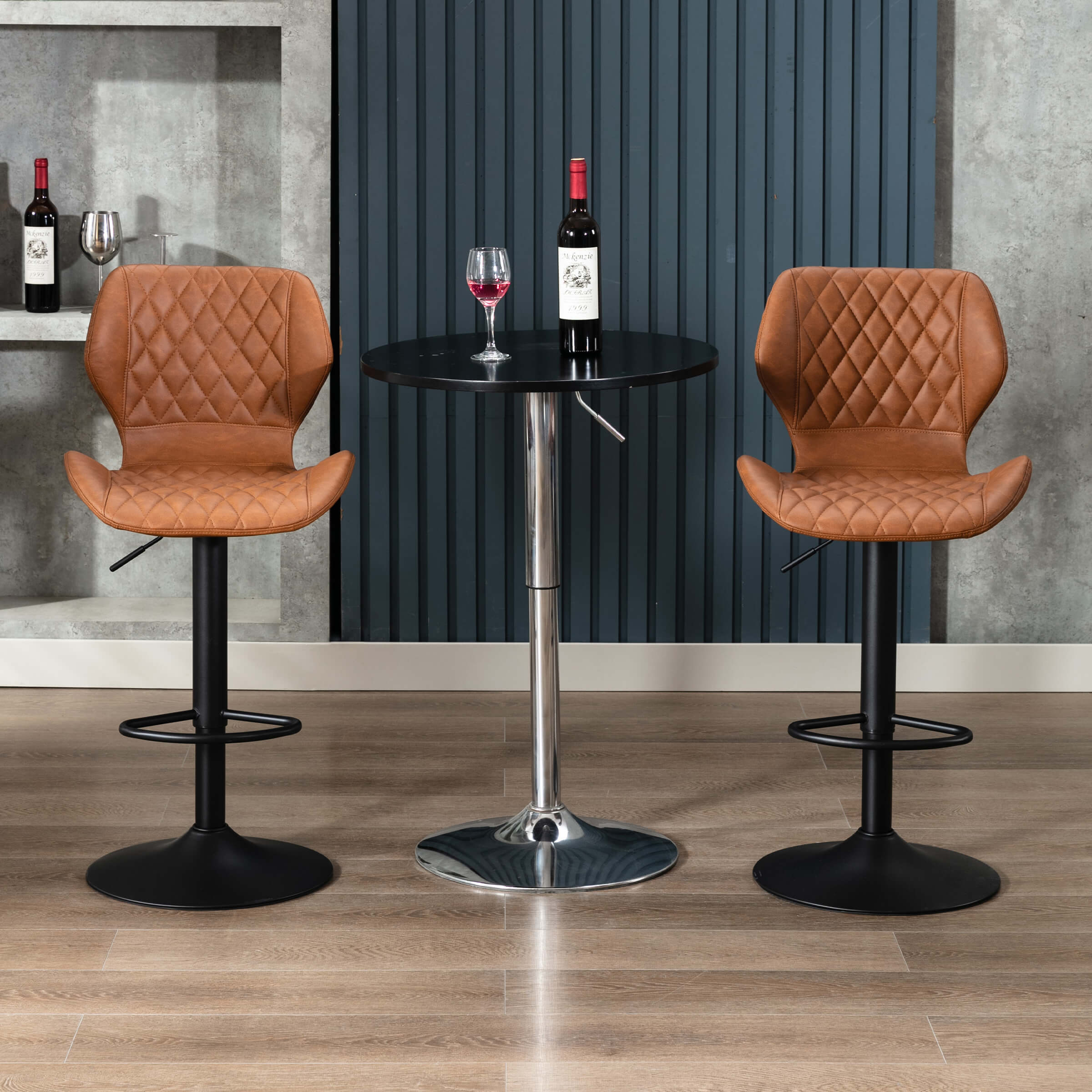 CHICAURA Adjustable Swivel Bar Kitchen Island Stools Set of 2 - 8211AB