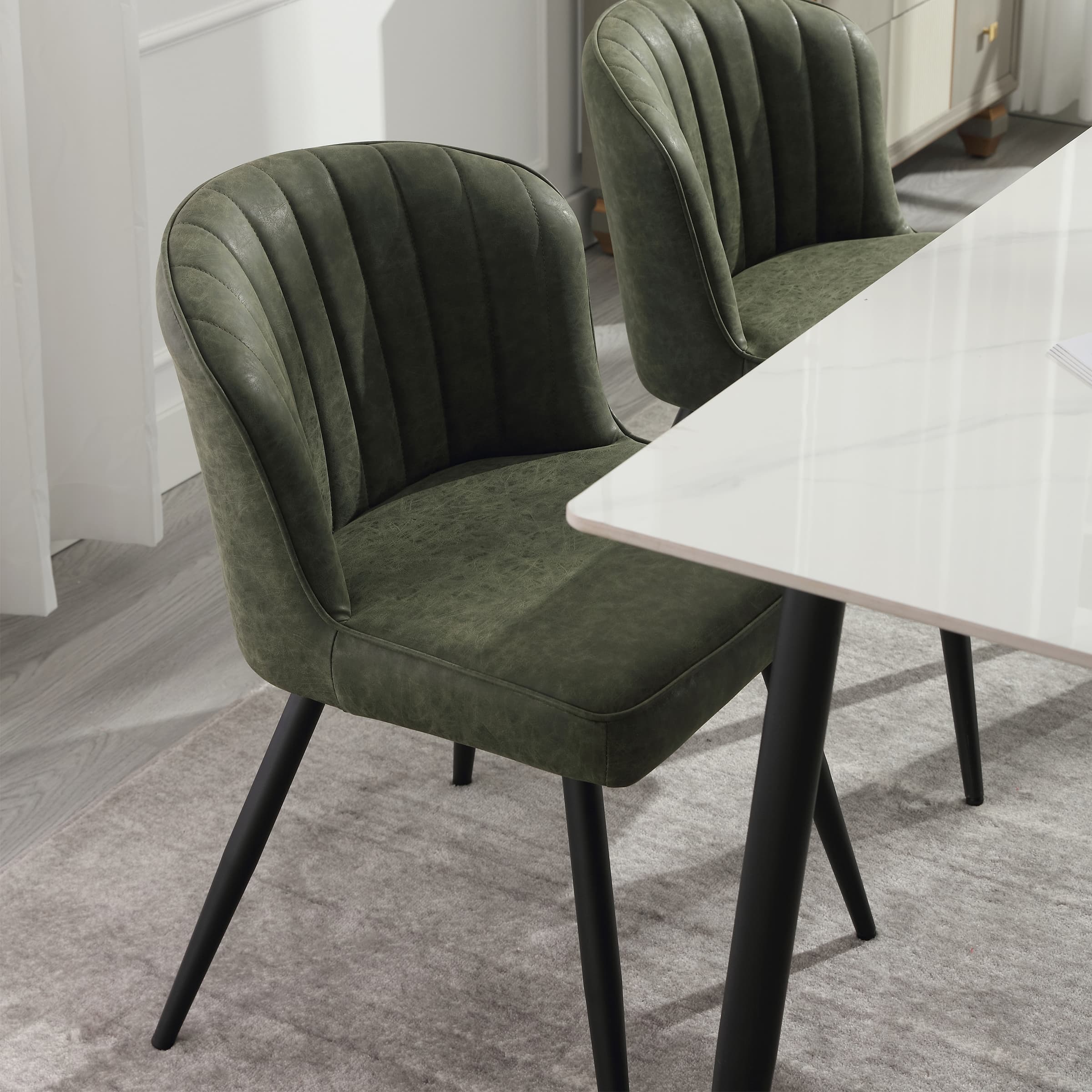 ROCITY Dining Chairs with Metal Legs Set of 2 - 8696DC