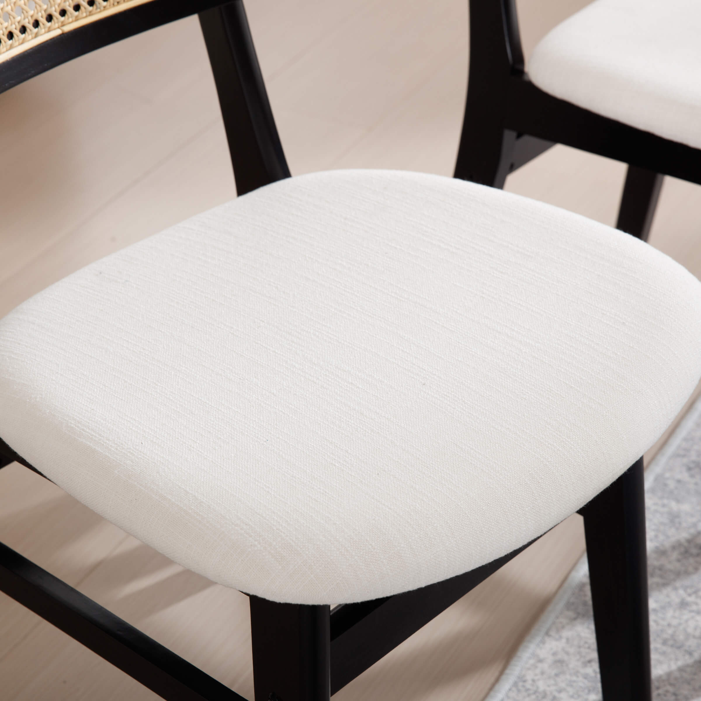 ROCITY Farmhouse Cane Back Dining Chairs Set of 2 - 8009DC